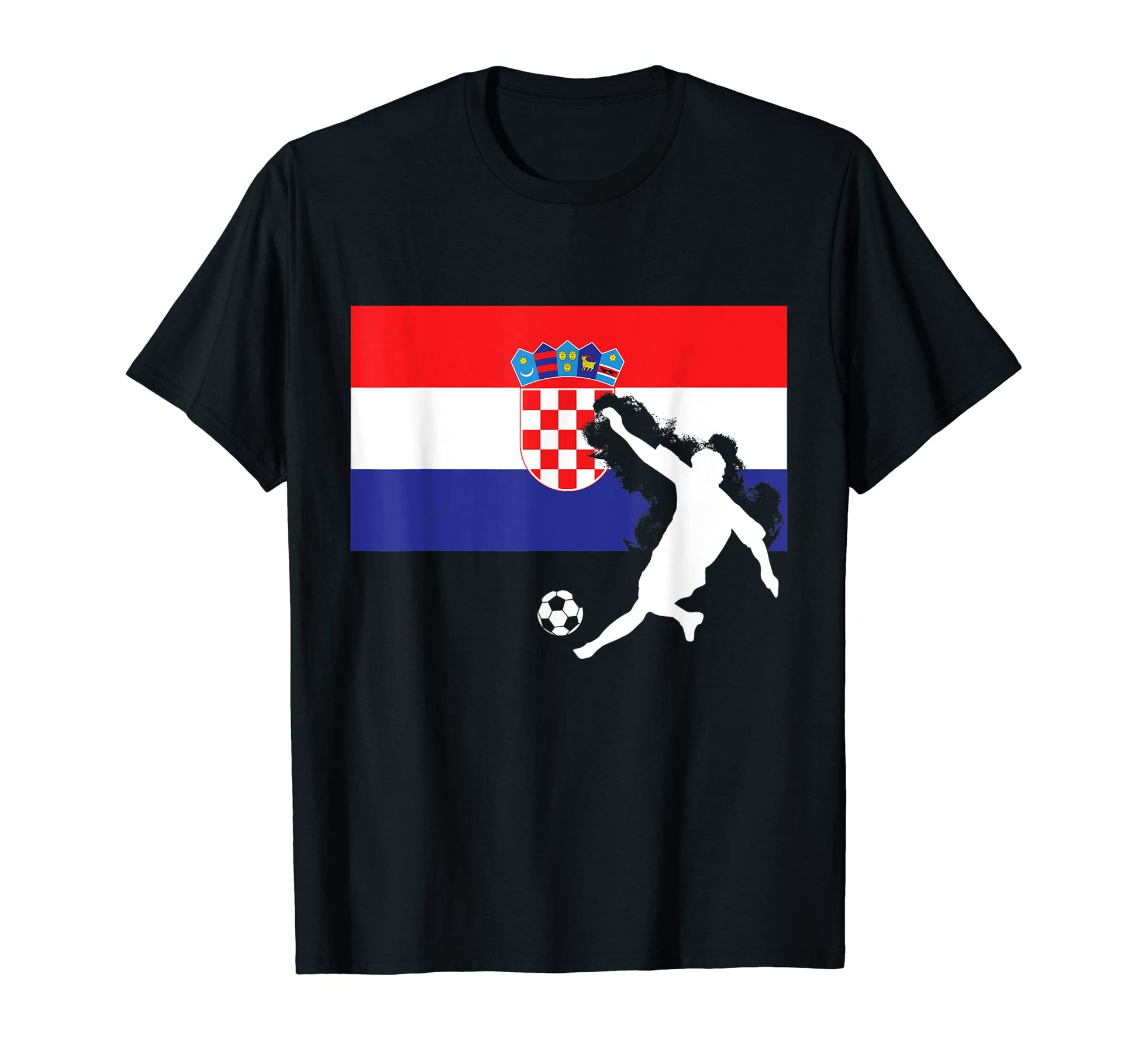 Croatia Flag Soccer Player T-Shirt - Custom Art Print for Adults - T-Shirt, Sweatshirt, Hoodie