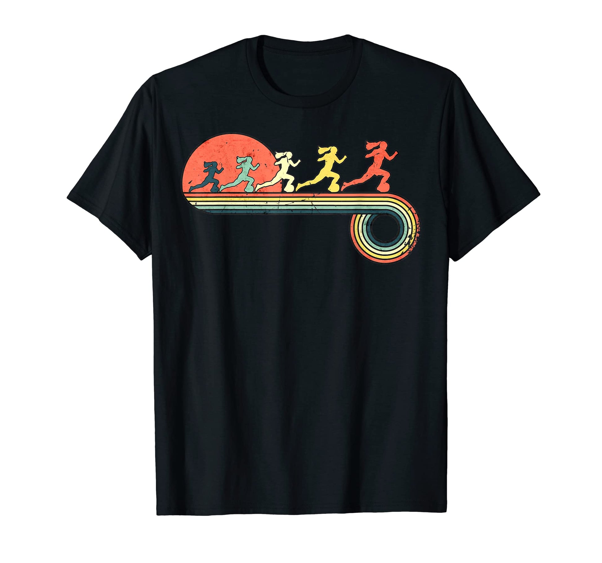 Soccer Running Ball Sunset Rainbow T-Shirt - Streetwear Style Men Women - T-Shirt, Sweatshirt, Hoodie