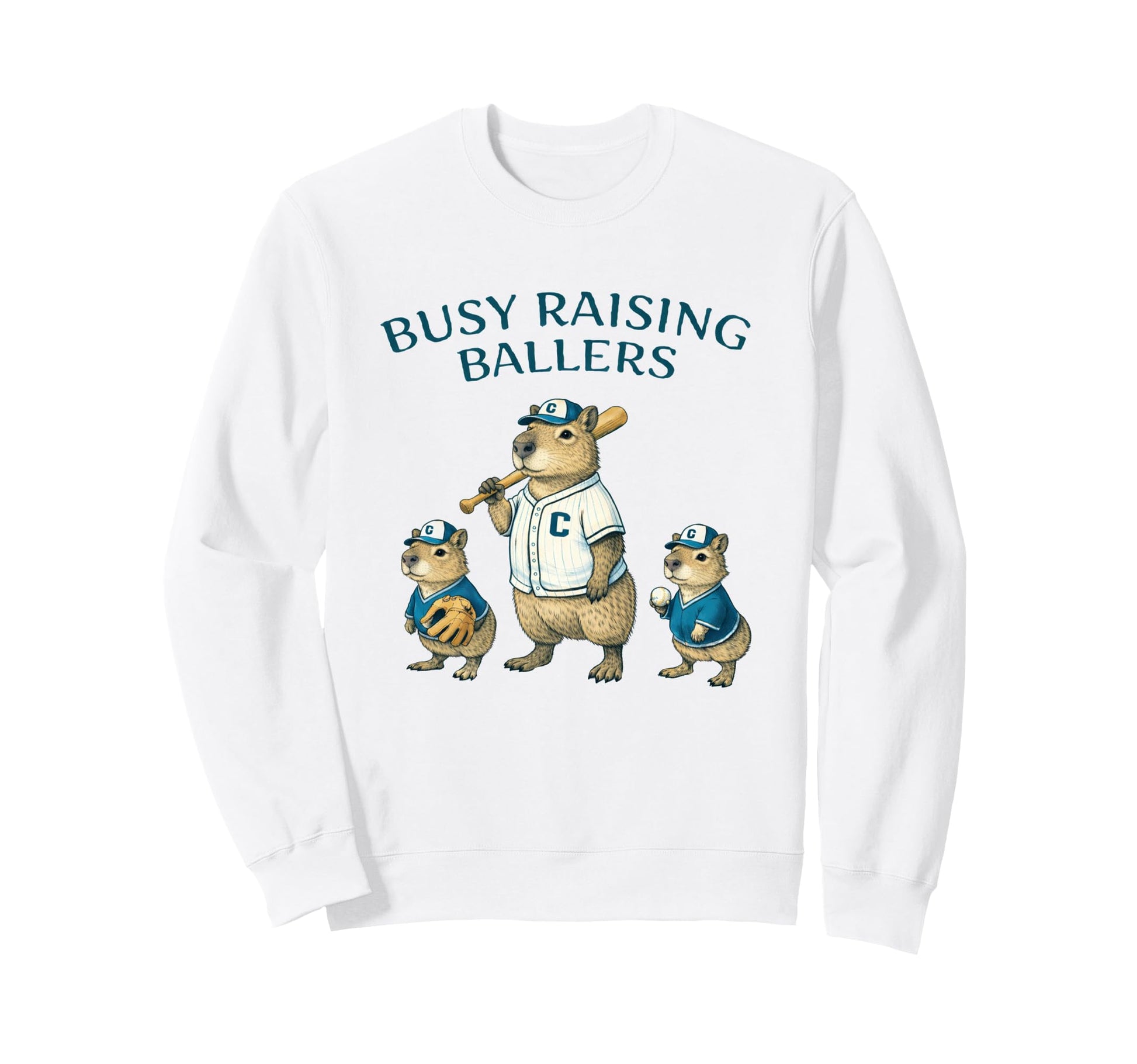 Busy Raising Baller Baseball Sweatshirt - Aesthetic Graphic Unisex - T-Shirt, Sweatshirt, Hoodie
