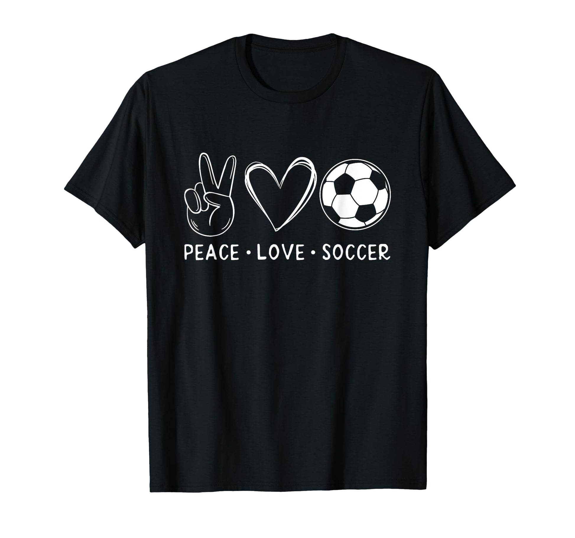 Peace Love Soccer Soccer Lover Soccer T-Shirt - Minimalist Print Unisex - T-Shirt, Sweatshirt, Hoodie