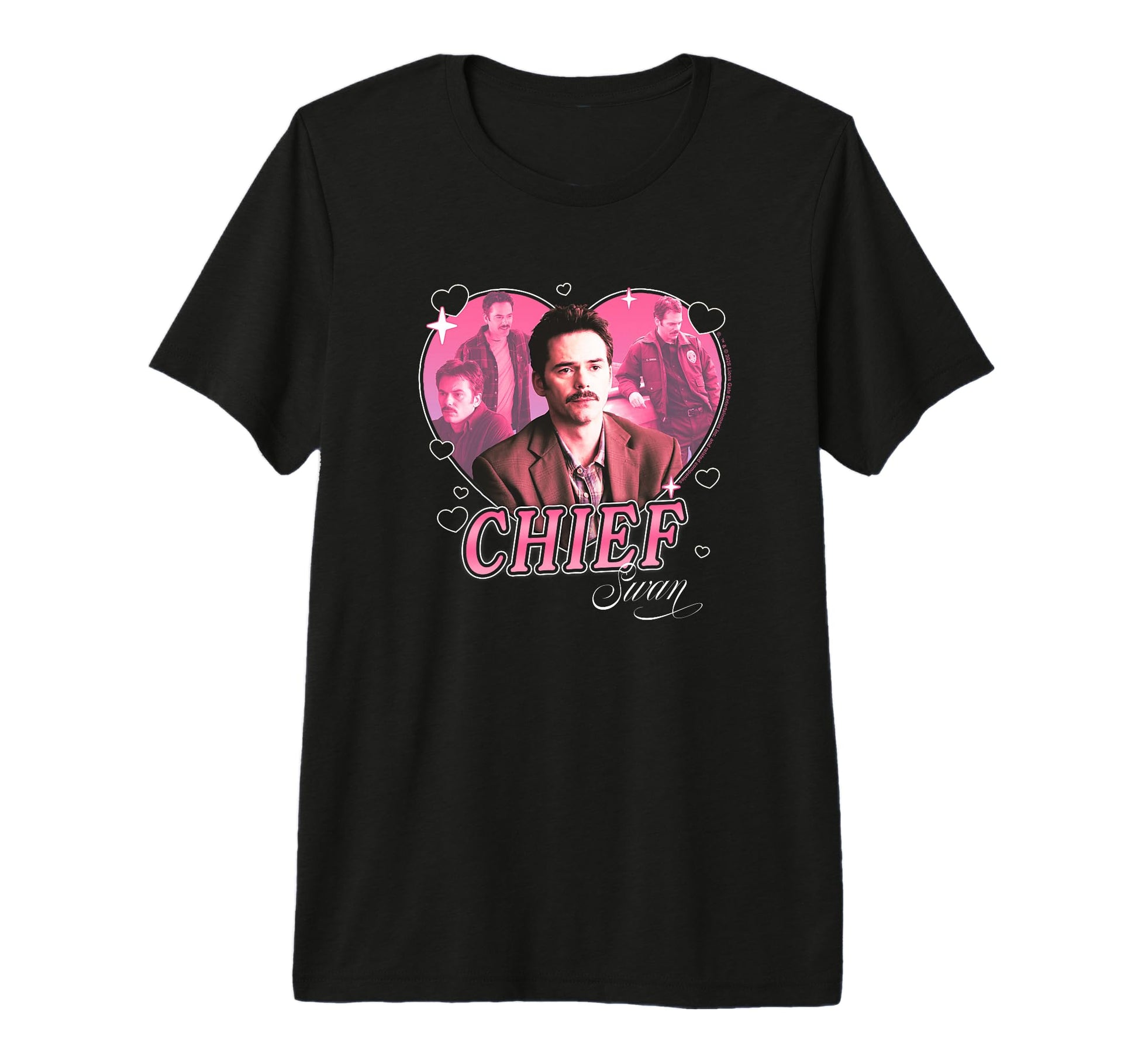 Twilight Chief Charlie Swan Hearts T-Shirt - Minimalist Print for Adults - T-Shirt, Sweatshirt, Hoodie