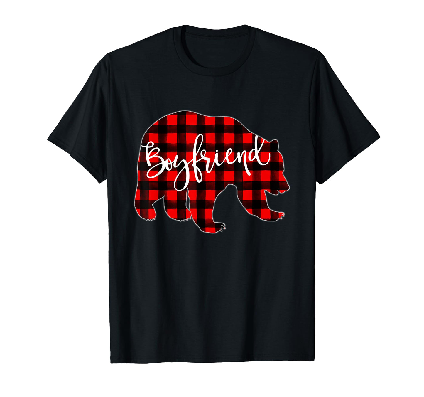 Red Plaid Boyfriend Bear Matching Family T-Shirt - Unique Graphic Unisex - T-Shirt, Sweatshirt, Hoodie