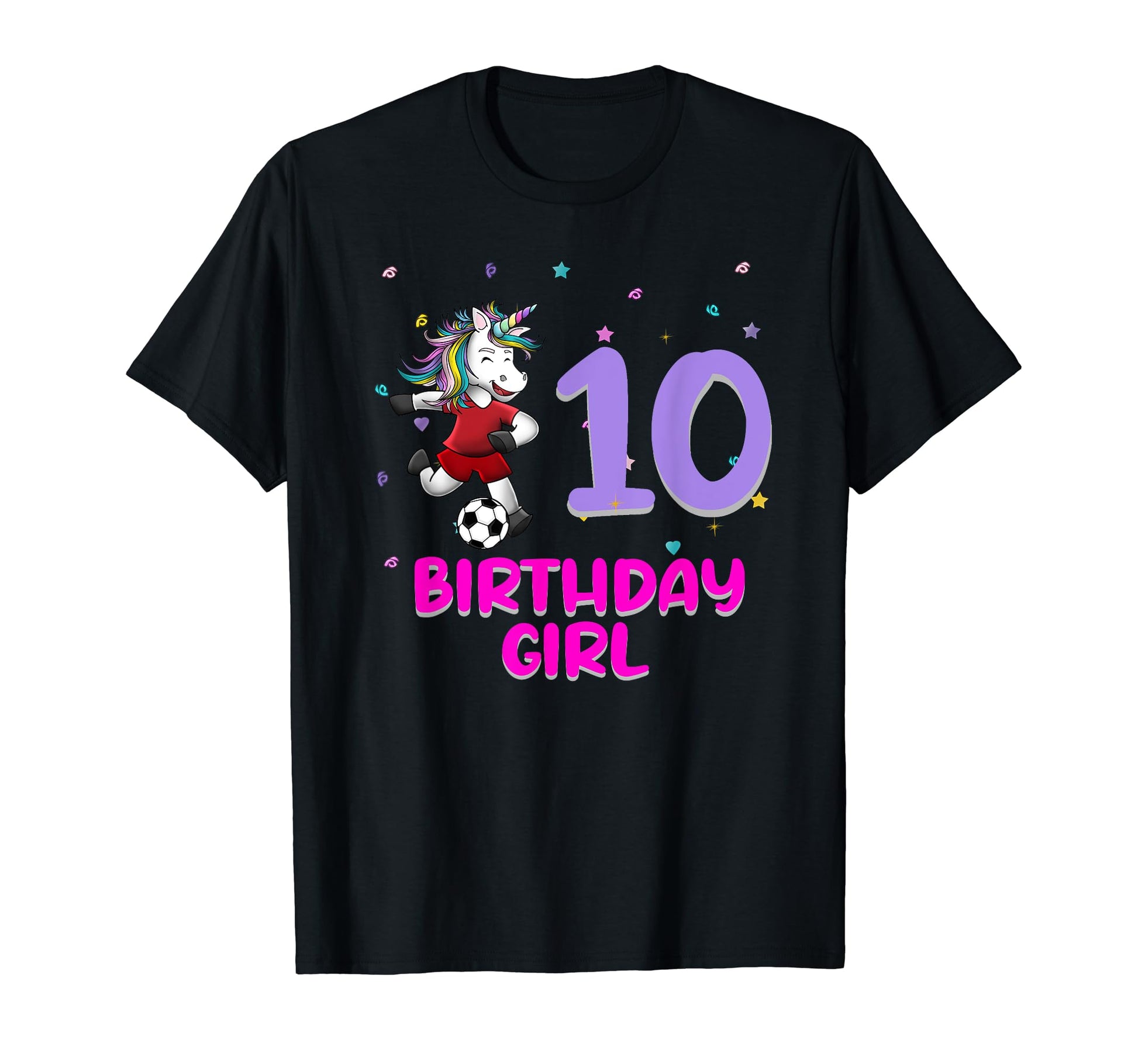 Unicorn Soccer 10Th Birthday Love T-Shirt - Custom Art Print Men Women - T-Shirt, Sweatshirt, Hoodie