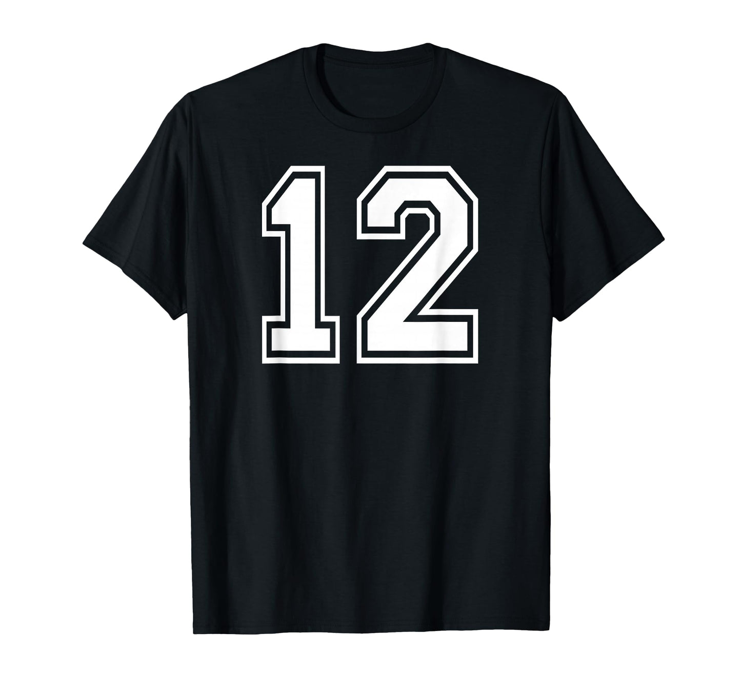 12 Number Twelve Team Sports Varsity T-Shirt - Graphic Print Unisex - T-Shirt, Sweatshirt, Hoodie