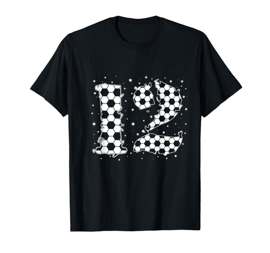 12 Year Old Soccer Birthday Twelfth T-Shirt - Novelty Apparel Men Women - T-Shirt, Sweatshirt, Hoodie