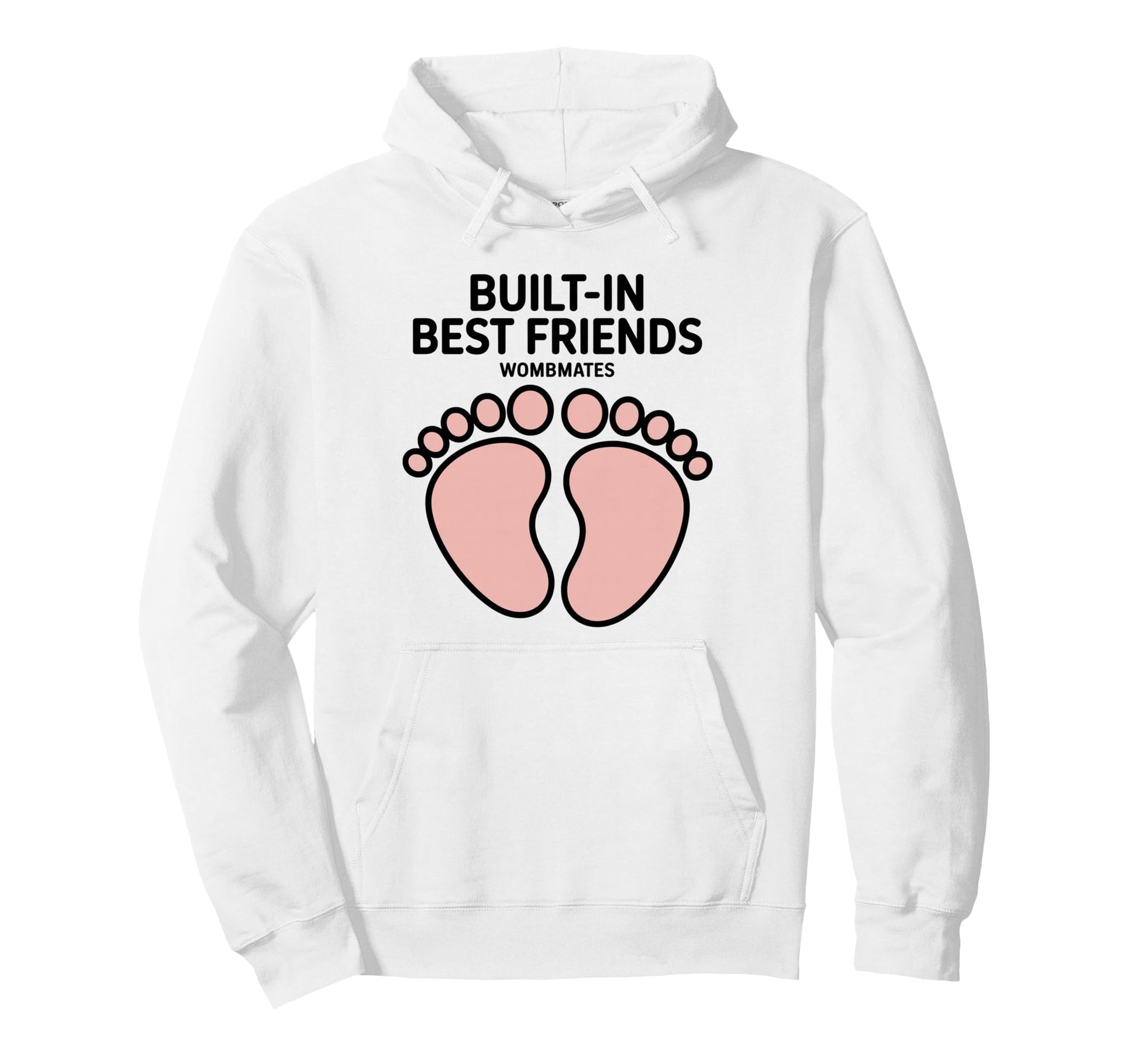 Wombmates Twinfluencers Pregnancy Hoodie - Minimalist Print for Adults - T-Shirt, Sweatshirt, Hoodie
