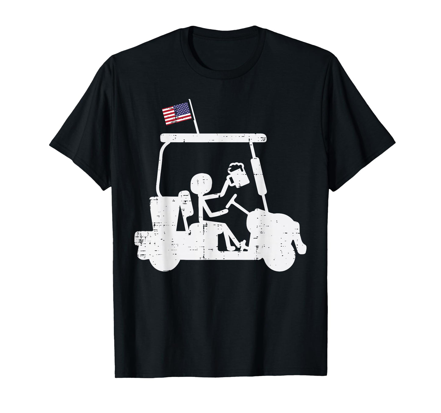 Golf Cart Us Flag Funny Golfing T-Shirt - Fun Novelty Design Men Women - T-Shirt, Sweatshirt, Hoodie