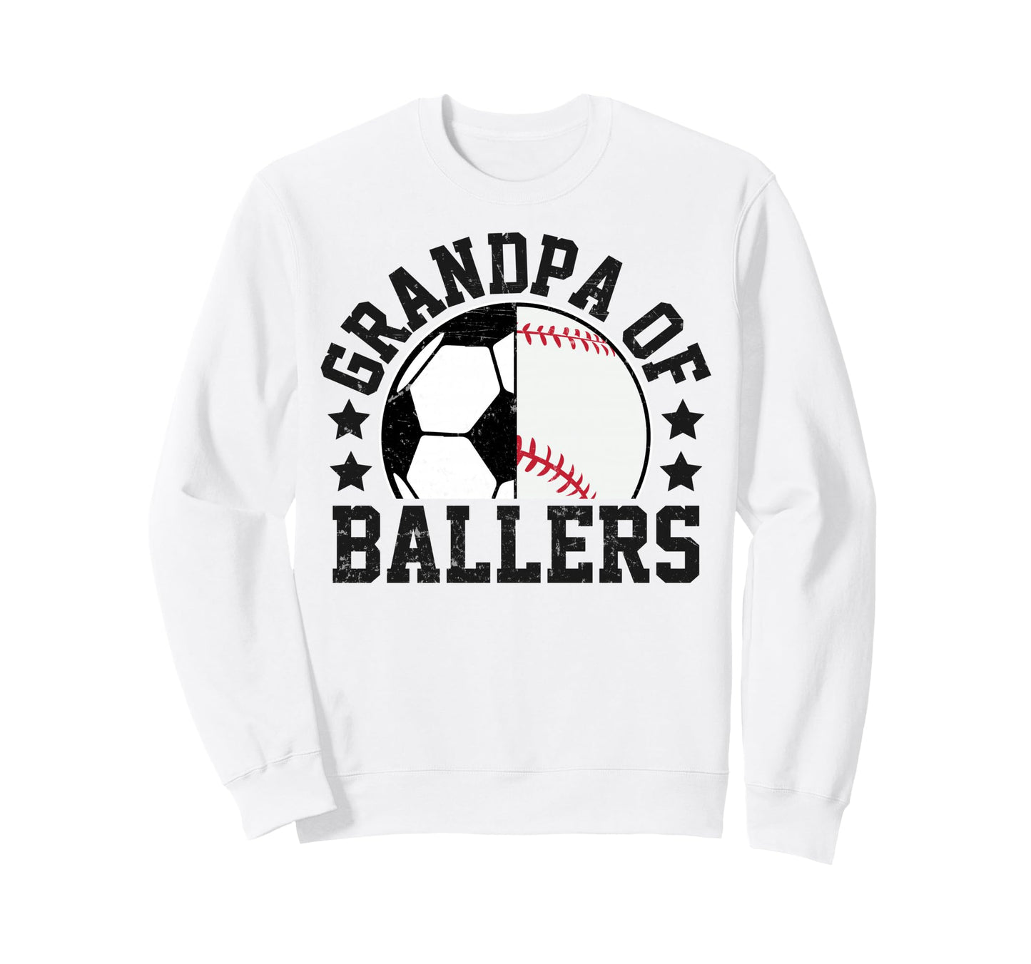 Grandpa Ballers Soccer Baseball Sweatshirt - Custom Art Print Unisex - T-Shirt, Sweatshirt, Hoodie
