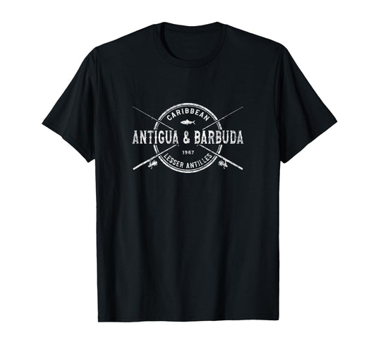 Antigua And Barbuda Crossed Fishing Rods T-Shirt - Novelty Apparel Unisex - T-Shirt, Sweatshirt, Hoodie