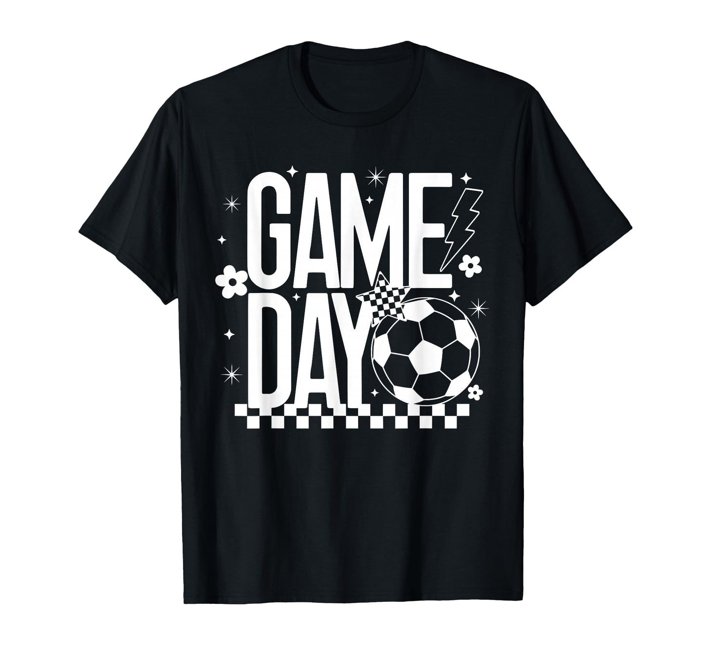 Game Day Soccer Season Mom Checkered T-Shirt - Graphic Print Unisex - T-Shirt, Sweatshirt, Hoodie