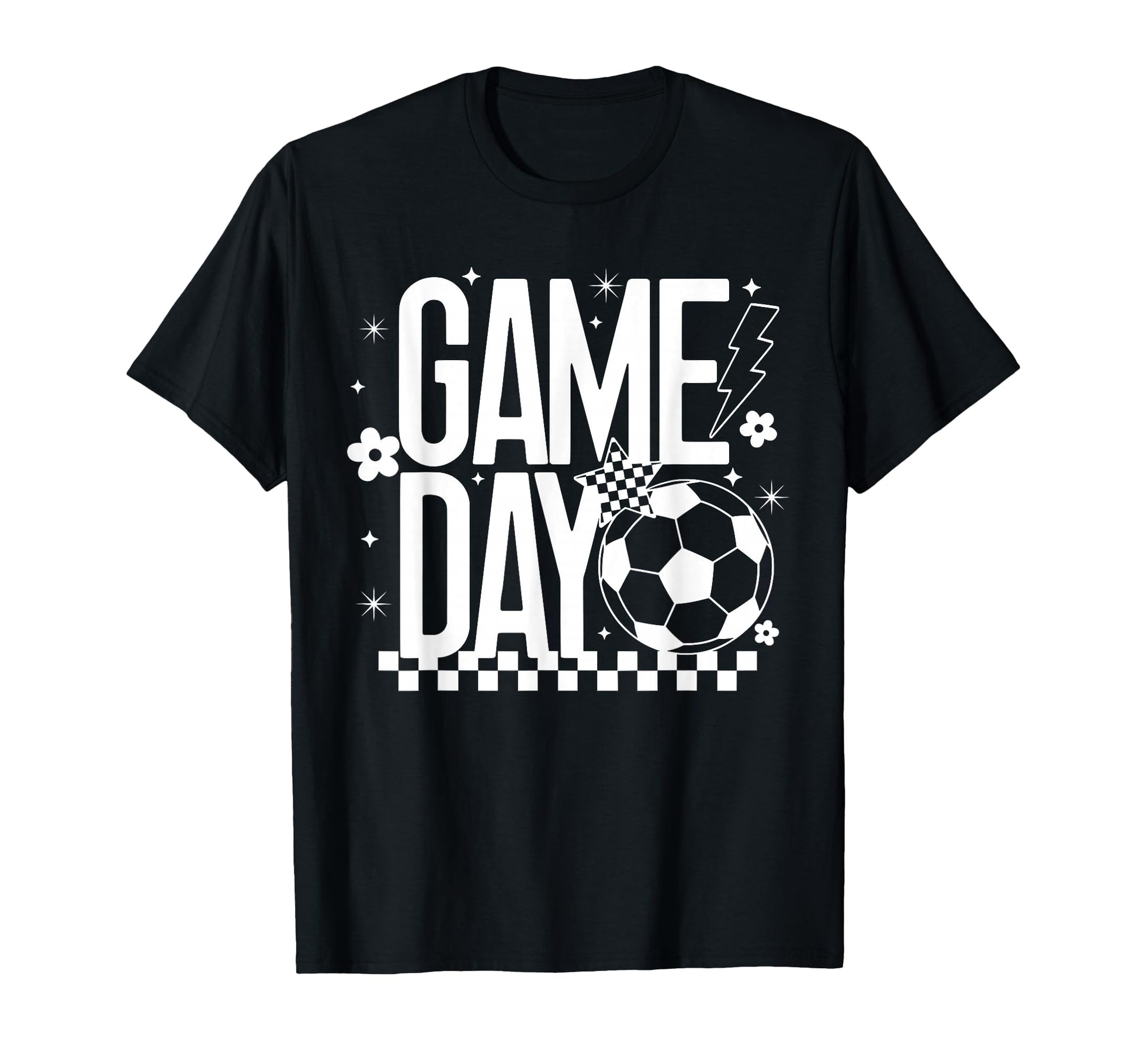 Game Day Soccer Season Mom Checkered T-Shirt - Graphic Print Unisex - T-Shirt, Sweatshirt, Hoodie
