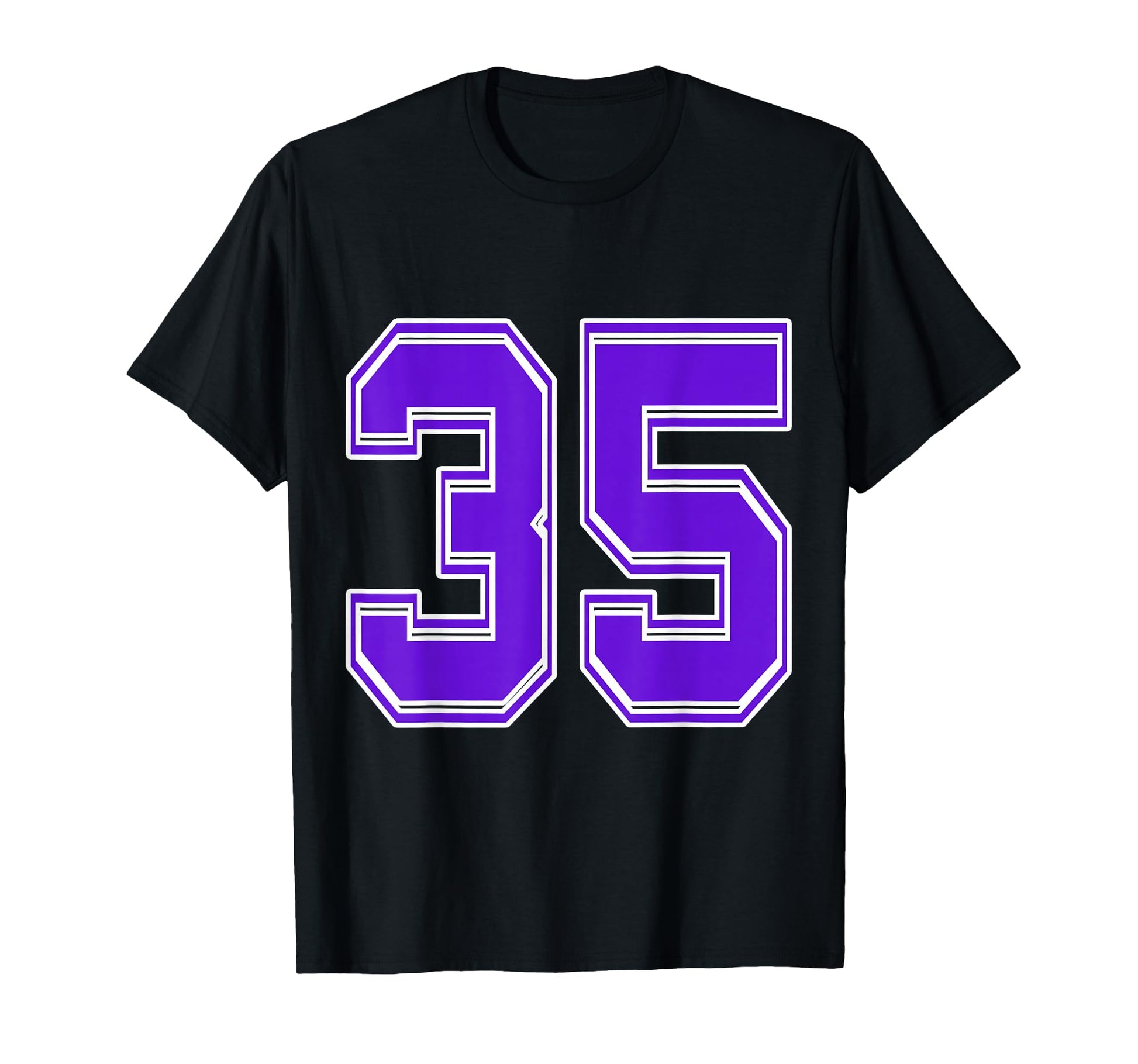 Purple Number 35 Football Baseball T-Shirt - Custom Art Print Men Women - T-Shirt, Sweatshirt, Hoodie