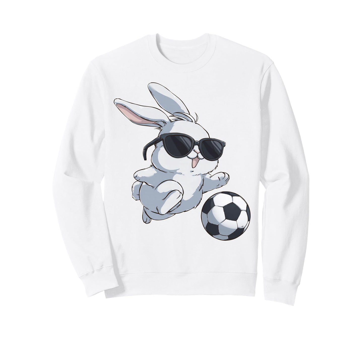 Soccer Rabbit Easter Bunny Soccer Sweatshirt - Aesthetic Graphic Unisex - T-Shirt, Sweatshirt, Hoodie