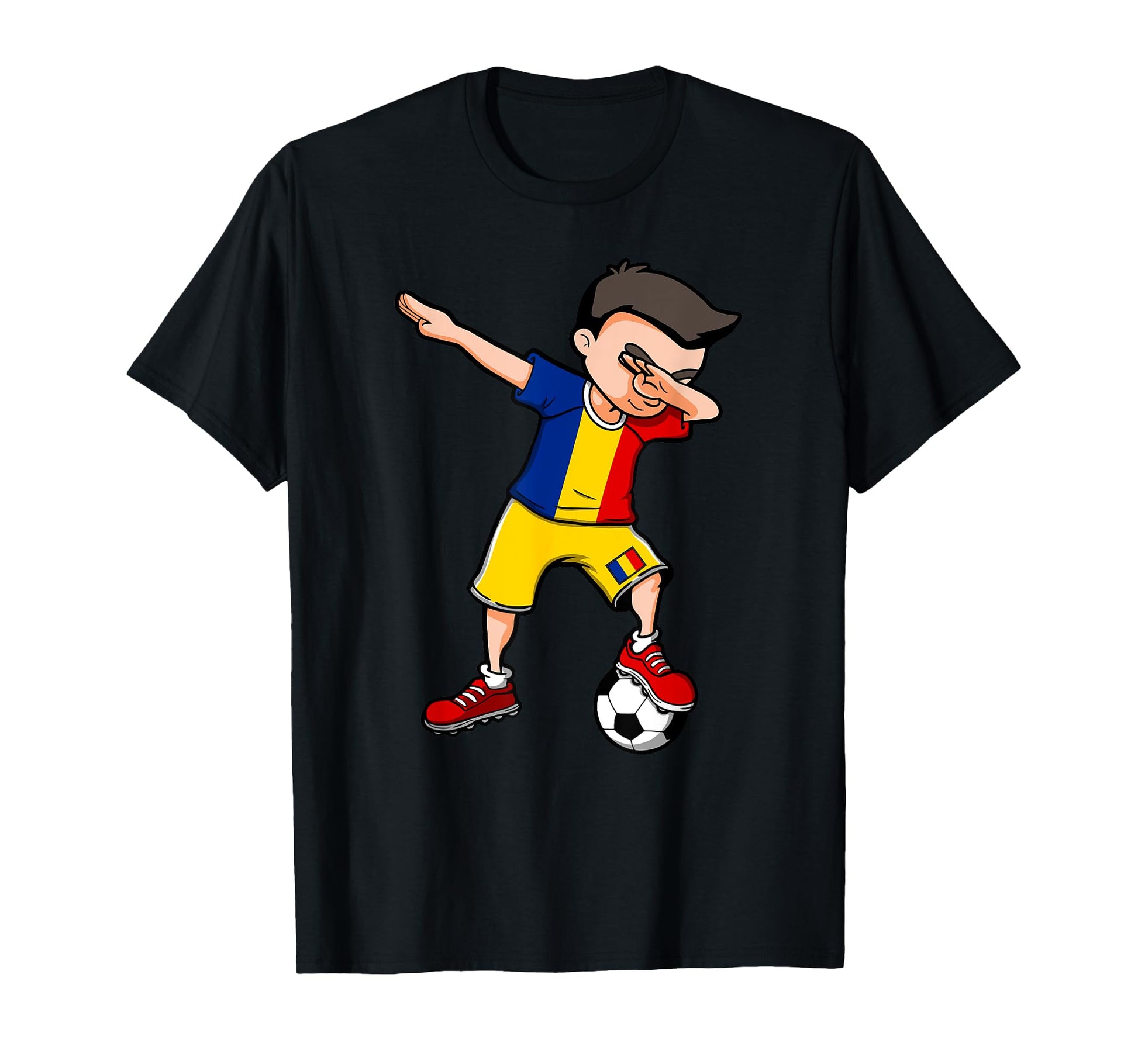 Dabbing Soccer Romania Jersey T-Shirt - Custom Art Print Men Women - T-Shirt, Sweatshirt, Hoodie