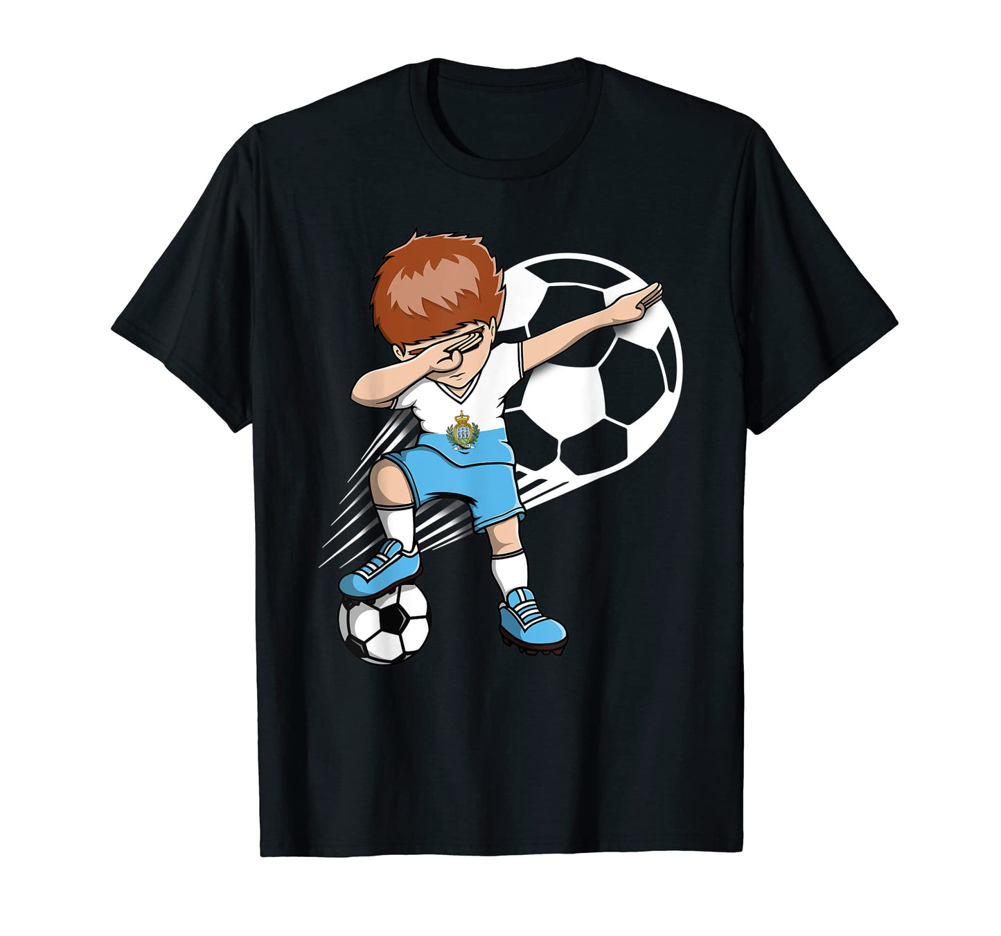 Dabbing Soccer San Marino Fans T-Shirt - Casual Everyday Wear Men Women - T-Shirt, Sweatshirt, Hoodie