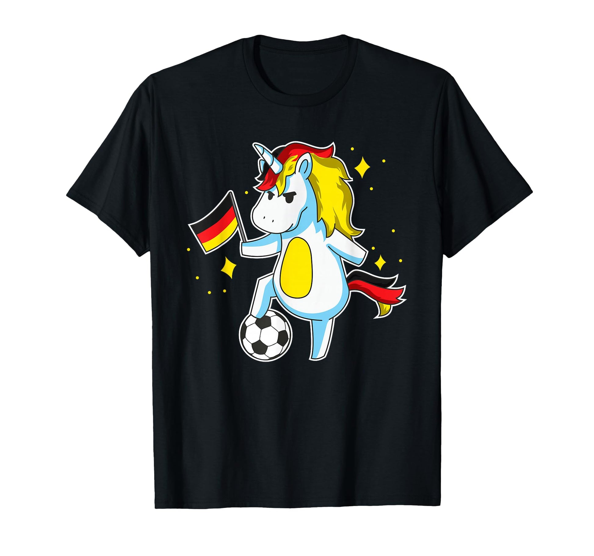 Soccer Unicorn German Jersey Germany T-Shirt - Custom Art Print Unisex - T-Shirt, Sweatshirt, Hoodie