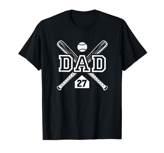 Baseball Dad Softball Dad 27 Jersey T-Shirt - Fun Novelty Design Men Women - T-Shirt, Sweatshirt, Hoodie