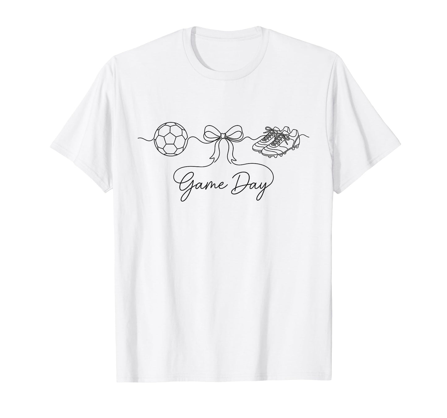 Game Day Soccer Mom Ball Bow Cleats Sports T-Shirt - Trendy Graphic Unisex - T-Shirt, Sweatshirt, Hoodie