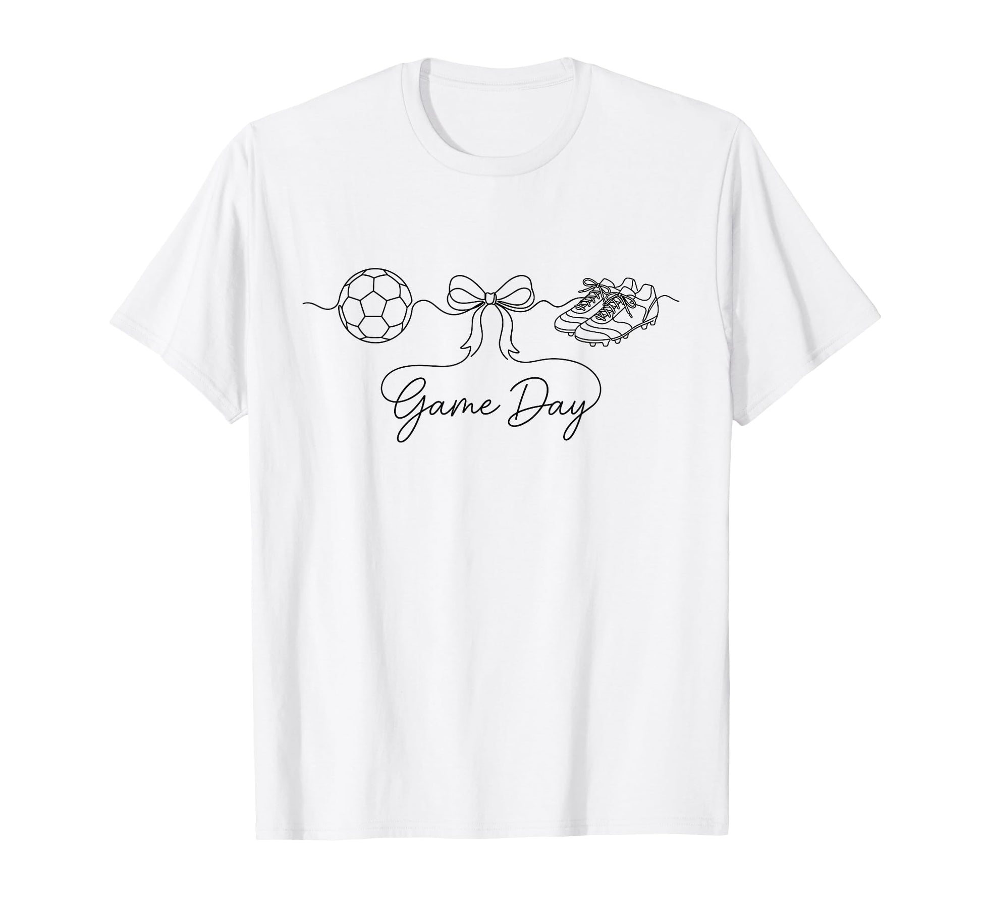 Game Day Soccer Mom Ball Bow Cleats Sports T-Shirt - Trendy Graphic Unisex - T-Shirt, Sweatshirt, Hoodie