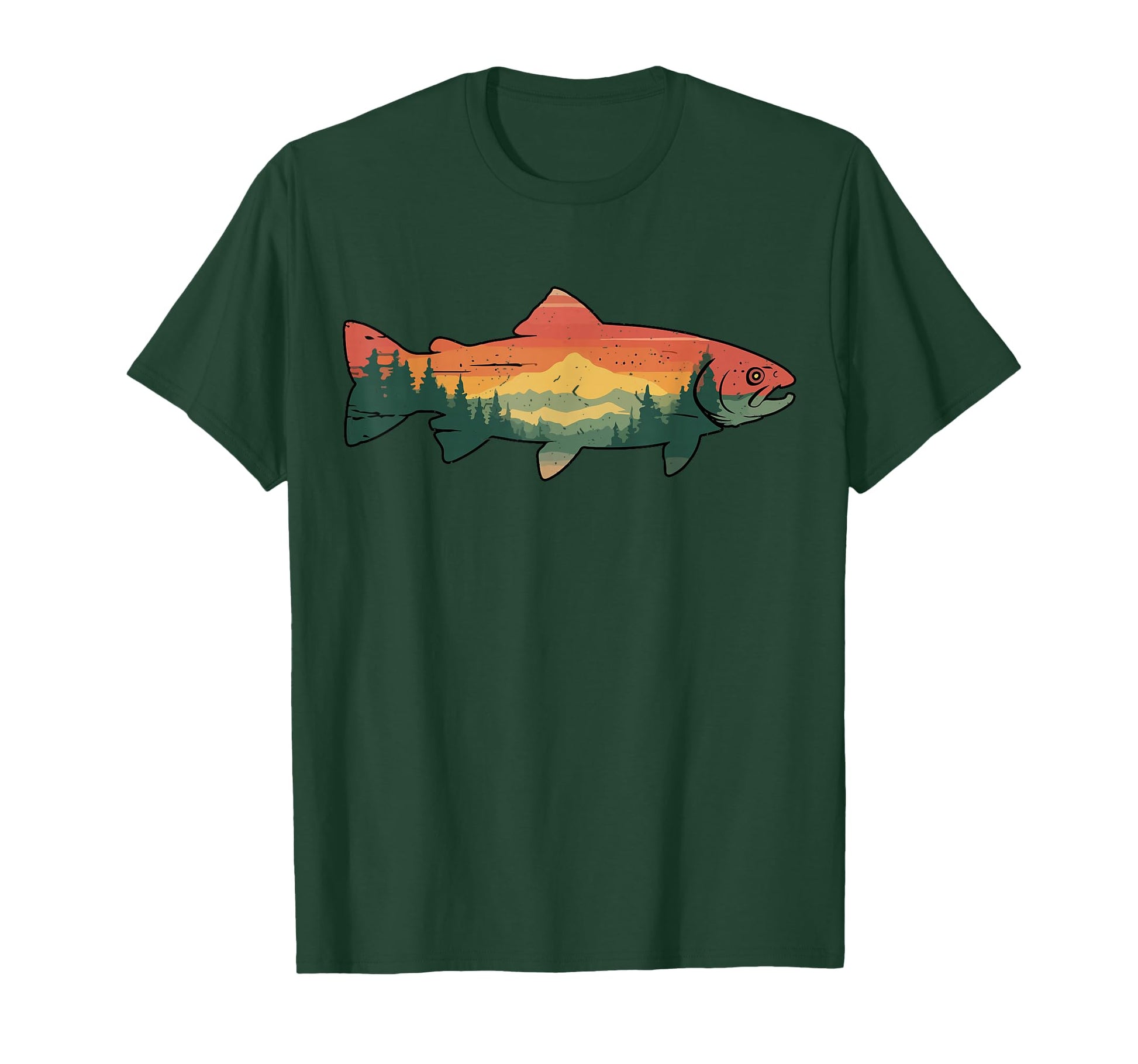 Trout Fish Tree Wildlife Nature Forest T-Shirt - Minimalist Print Unisex - T-Shirt, Sweatshirt, Hoodie