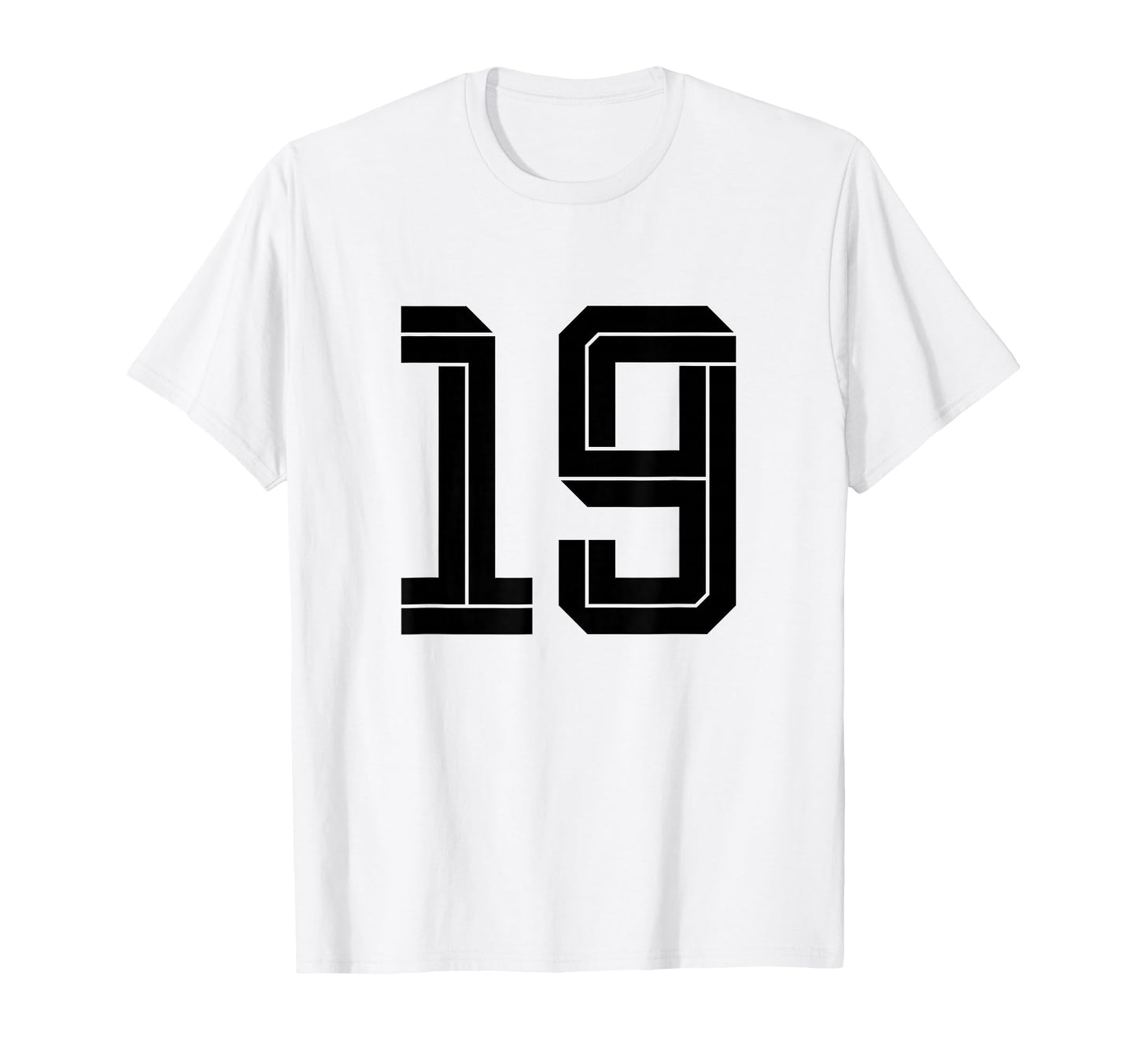 19 White Number 19 Sports Fan Soccer T-Shirt - Casual Everyday Wear Unisex - T-Shirt, Sweatshirt, Hoodie