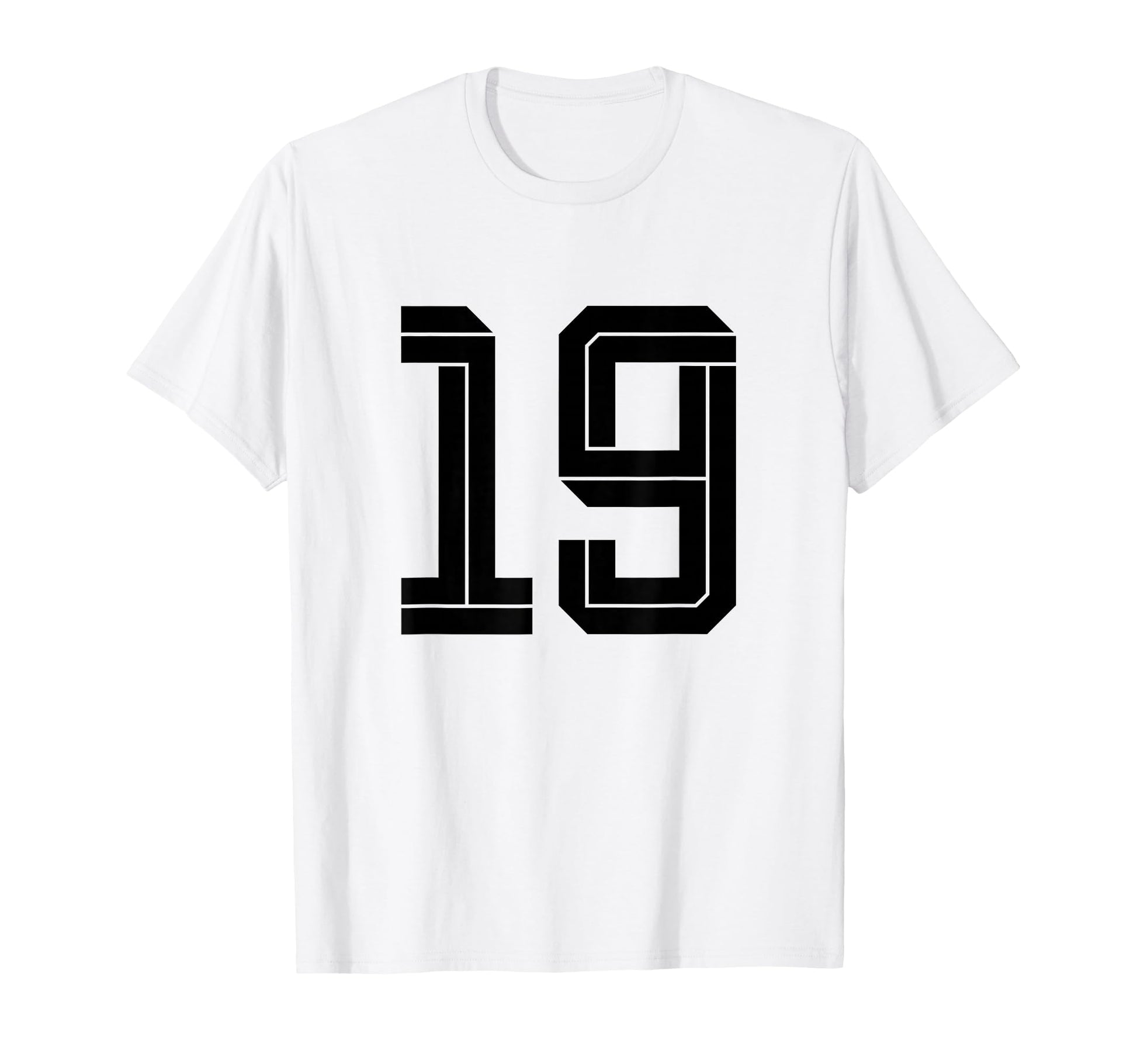 19 White Number 19 Sports Fan Soccer T-Shirt - Casual Everyday Wear Unisex - T-Shirt, Sweatshirt, Hoodie