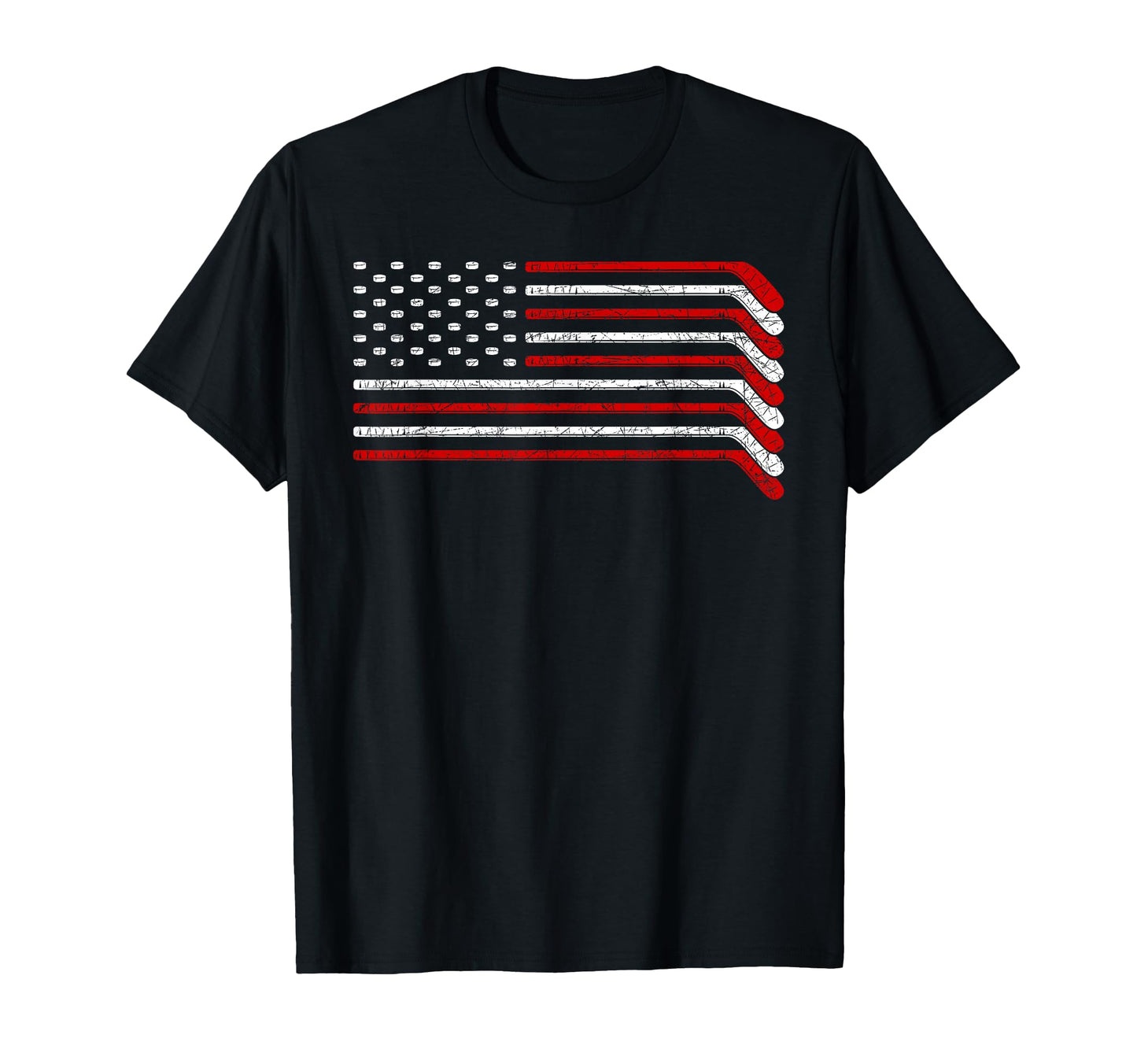 Us Flag Hockey Stick Patriotic T-Shirt - Aesthetic Graphic Men Women - T-Shirt, Sweatshirt, Hoodie