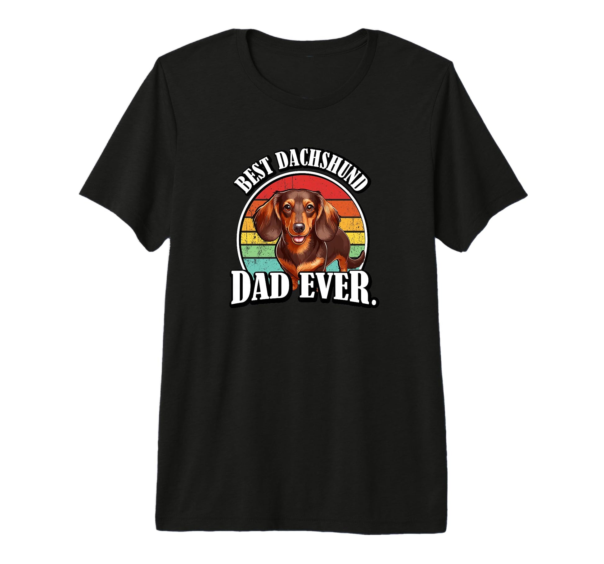 Funny Dad Brown Dachshund Lover Tri T-Shirt - Graphic Print for Adults - T-Shirt, Sweatshirt, Hoodie