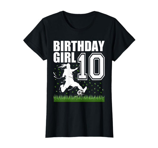 10 Year Old Soccer Birthday Party Theme T-Shirt - Graphic Print Unisex - T-Shirt, Sweatshirt, Hoodie
