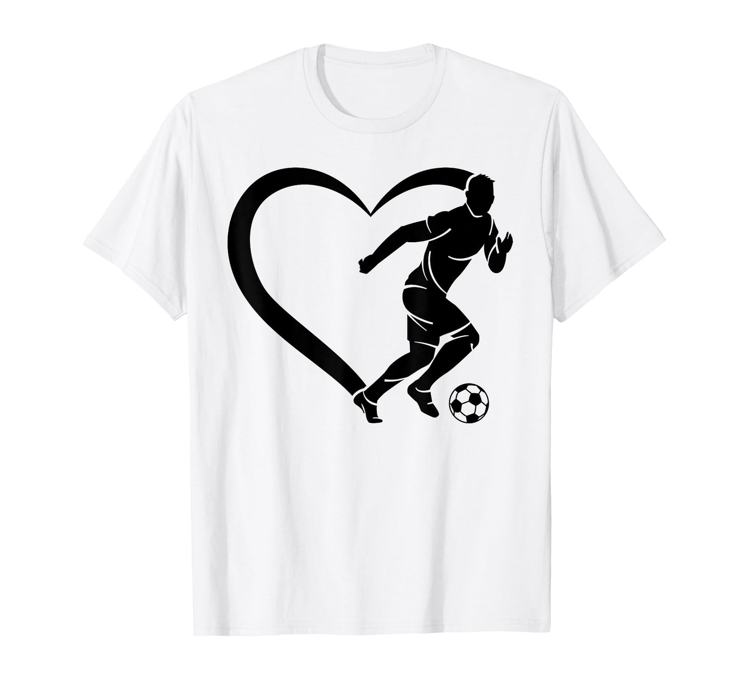 Soccer Player Heart Soccer Ball Heart T-Shirt - Trendy Graphic for Adults - T-Shirt, Sweatshirt, Hoodie