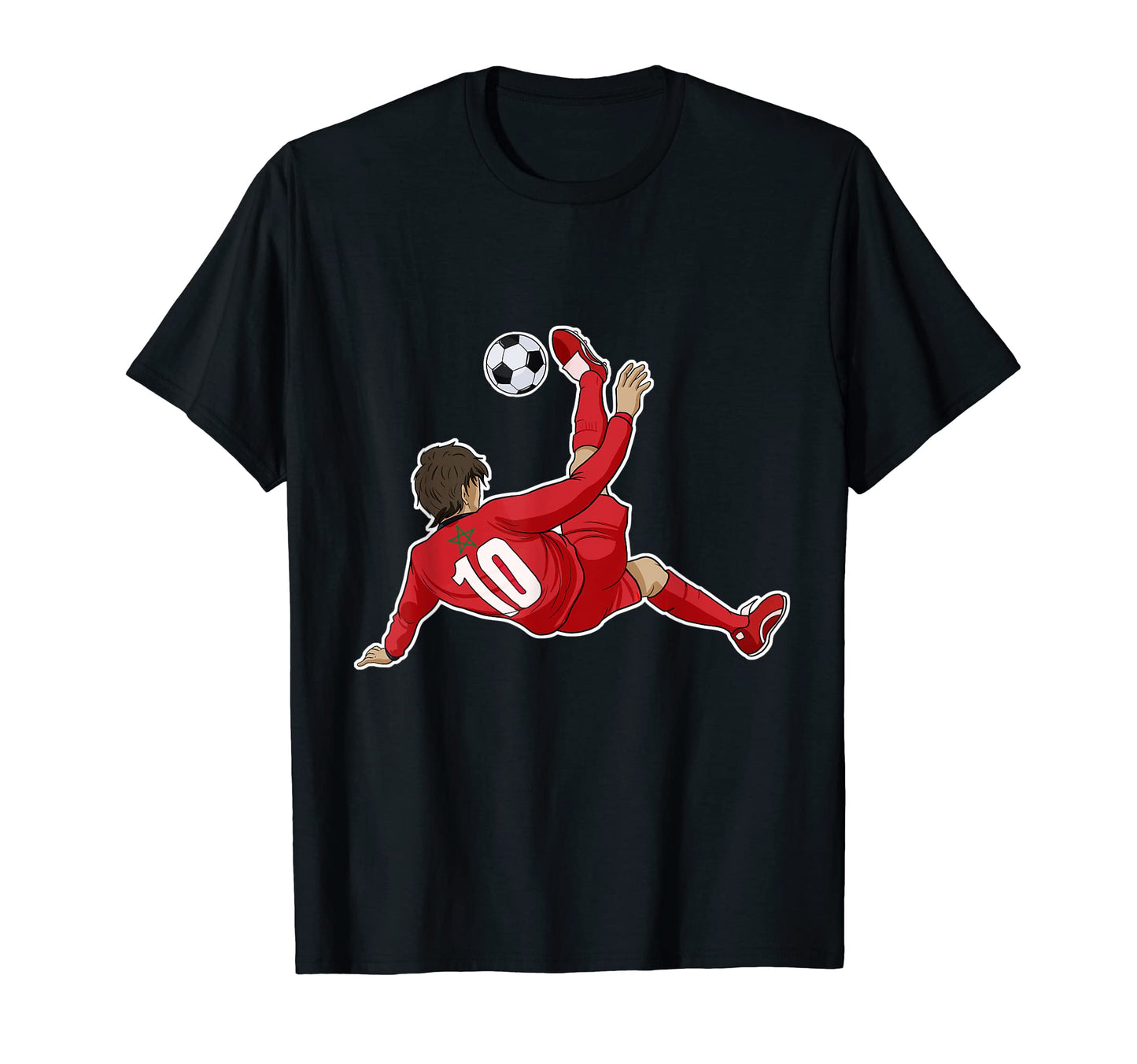 Moroccan Flag Soccer Team I Soccer T-Shirt - Custom Art Print Men Women - T-Shirt, Sweatshirt, Hoodie