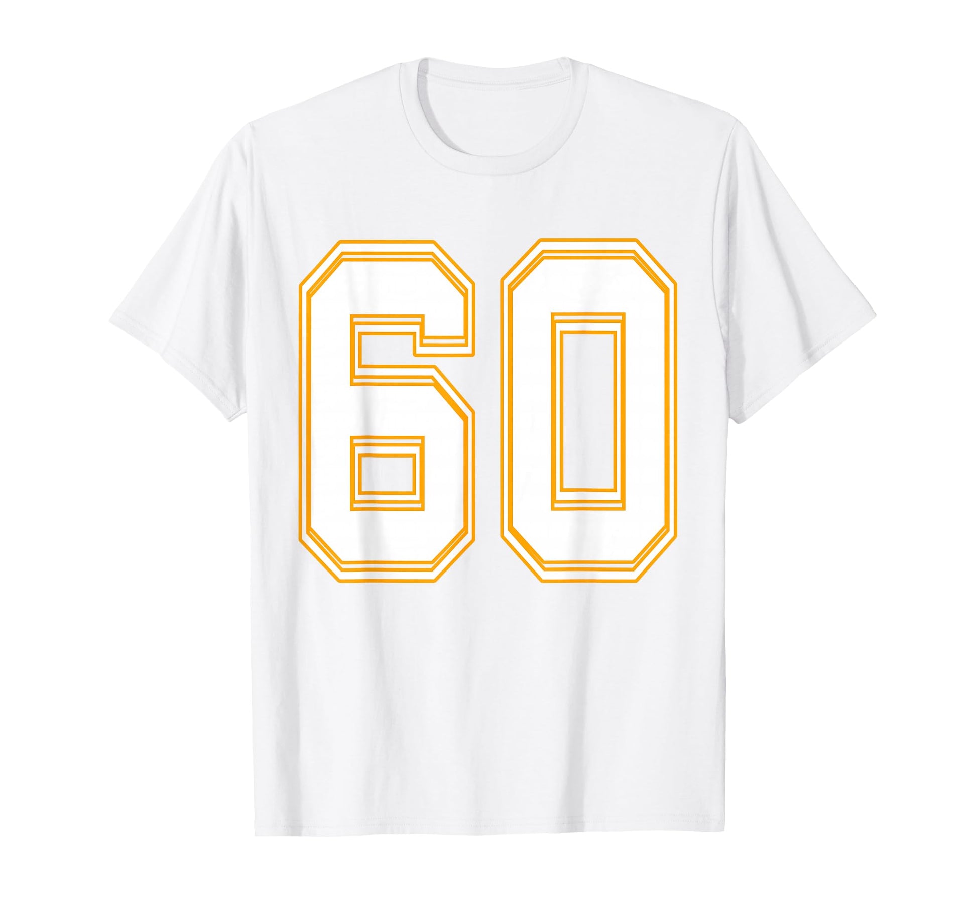 Number 60 Red Yellow White Football T-Shirt - Fun Novelty Design Men Women - T-Shirt, Sweatshirt, Hoodie