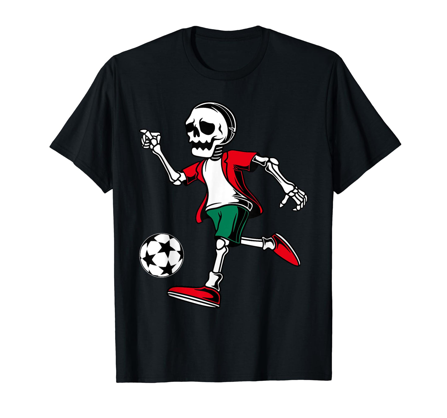 Halloween Soccer Skeleton Soccer T-Shirt - Casual Everyday Wear Men Women - T-Shirt, Sweatshirt, Hoodie
