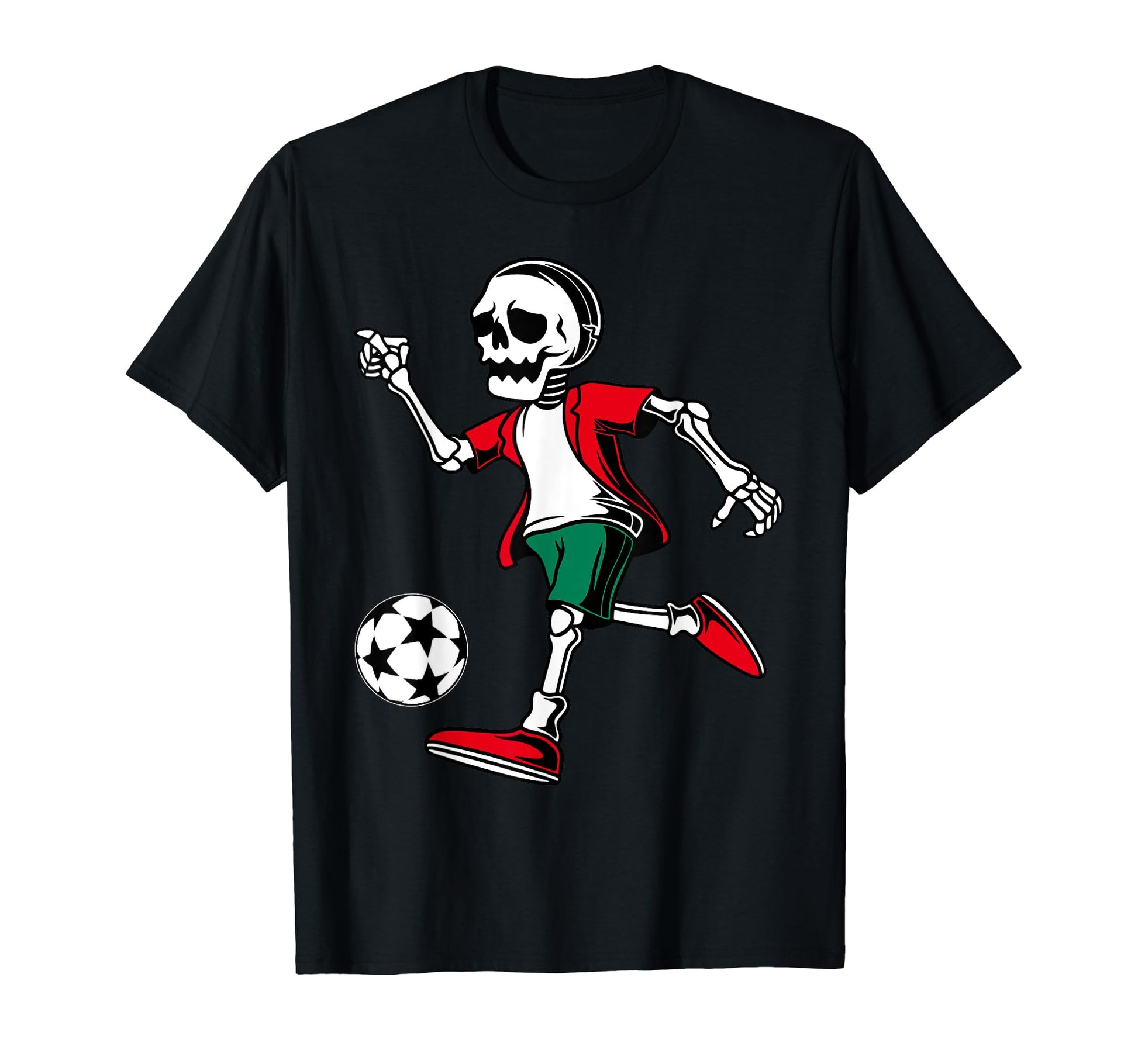 Halloween Soccer Skeleton Soccer T-Shirt - Casual Everyday Wear Men Women - T-Shirt, Sweatshirt, Hoodie