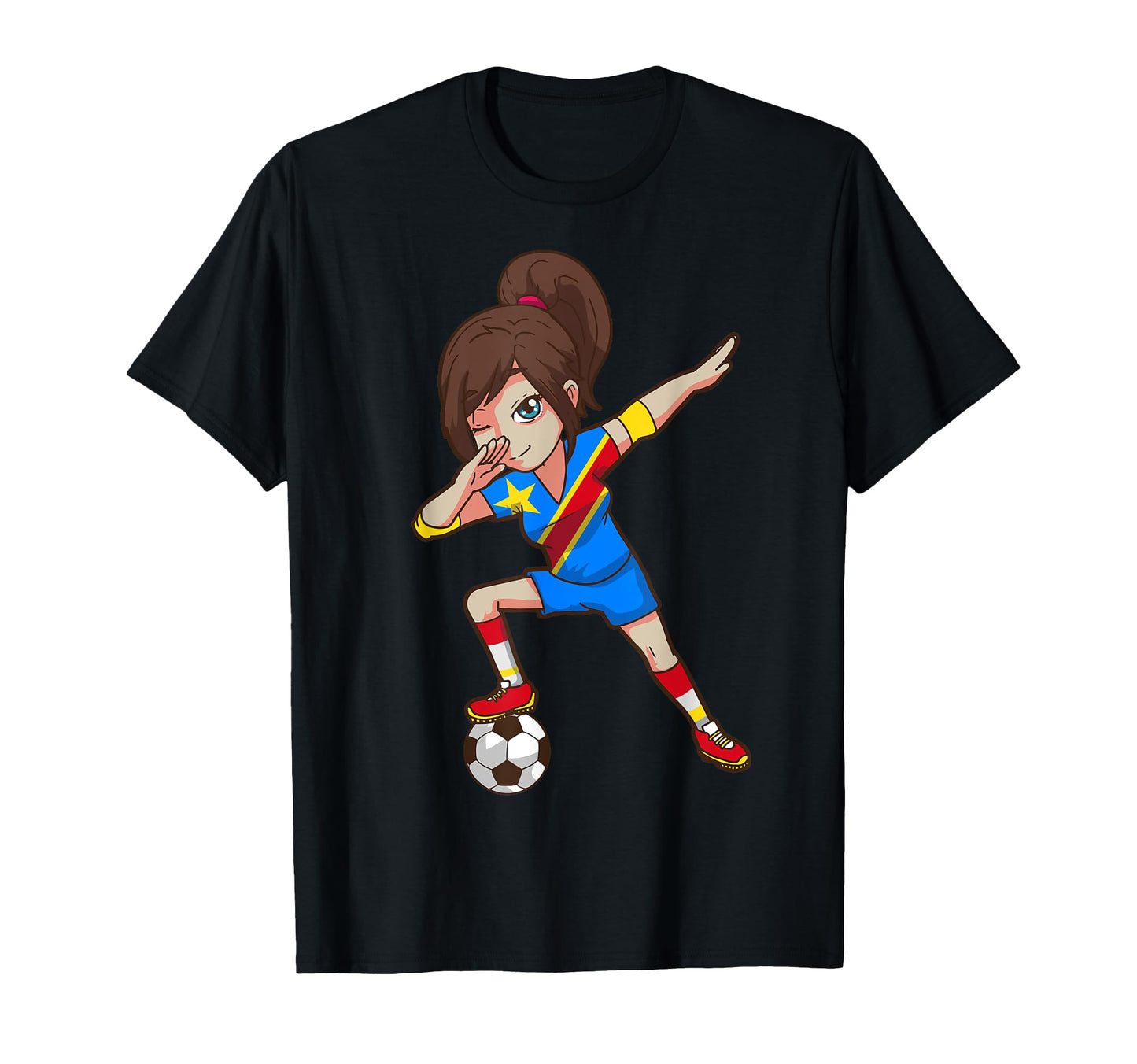 Soccer Fan Congo Flag T-Shirt - Graphic Print Unisex - T-Shirt, Sweatshirt, Hoodie