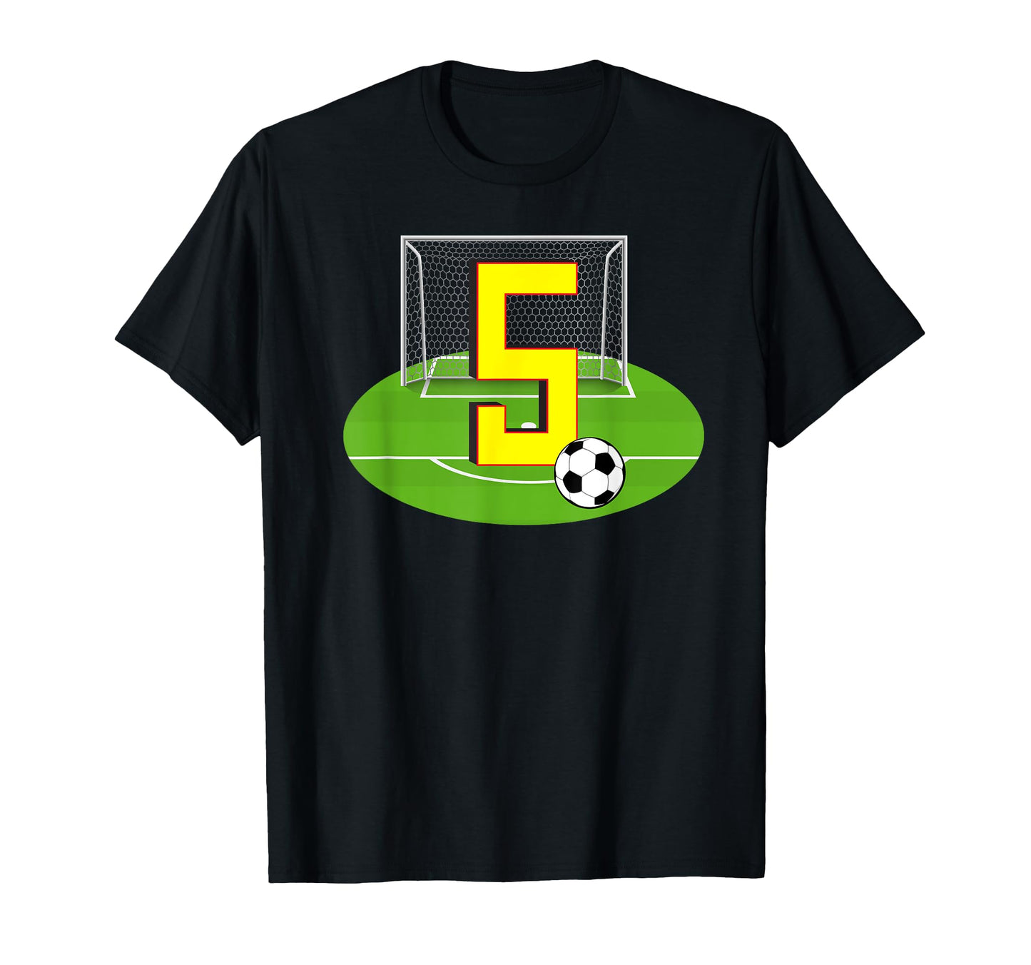 Number 5 5Th Birthday Soccer 5 Years Old T-Shirt - Custom Art Print Unisex - T-Shirt, Sweatshirt, Hoodie