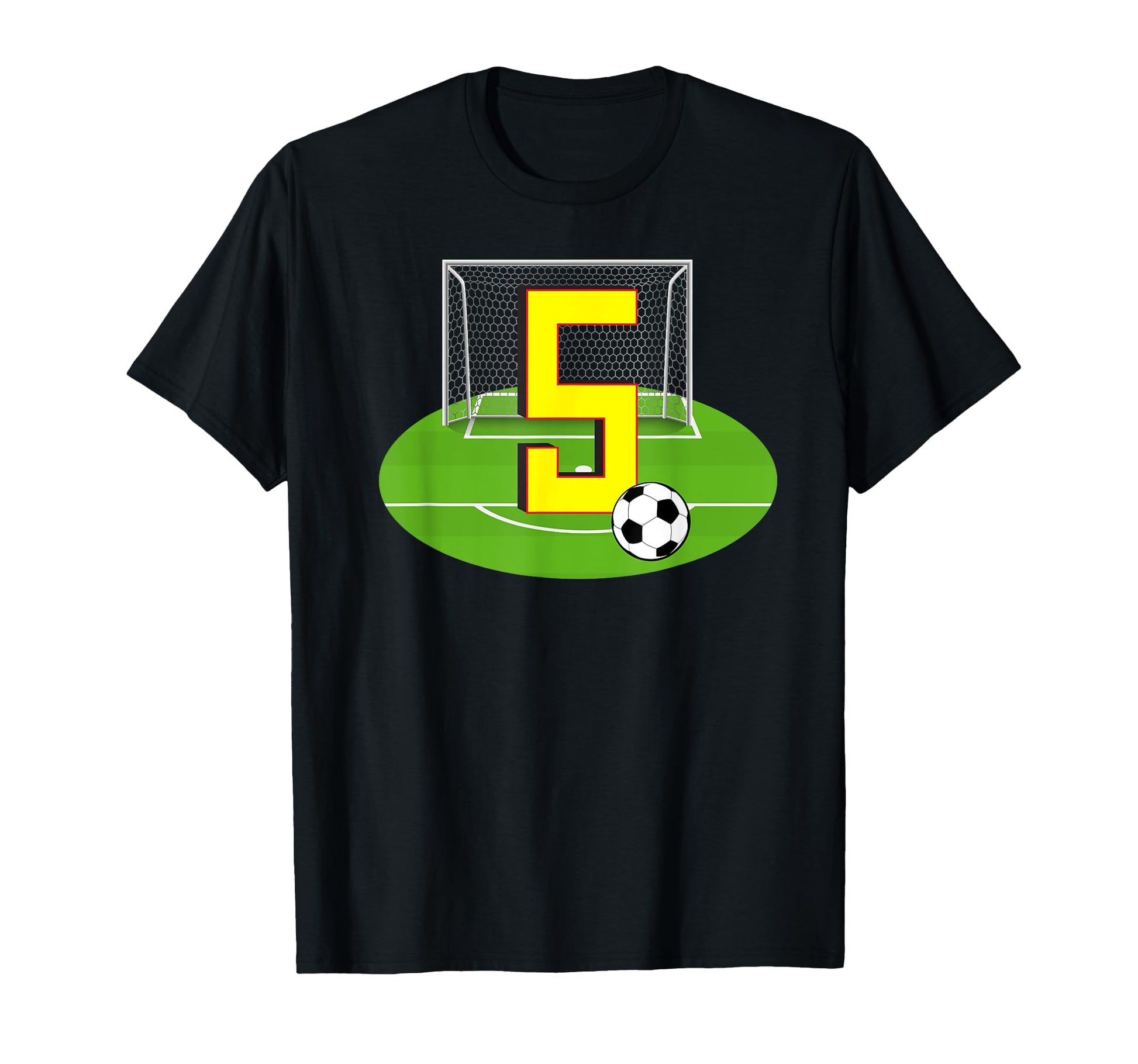 Number 5 5Th Birthday Soccer 5 Years Old T-Shirt - Custom Art Print Unisex - T-Shirt, Sweatshirt, Hoodie
