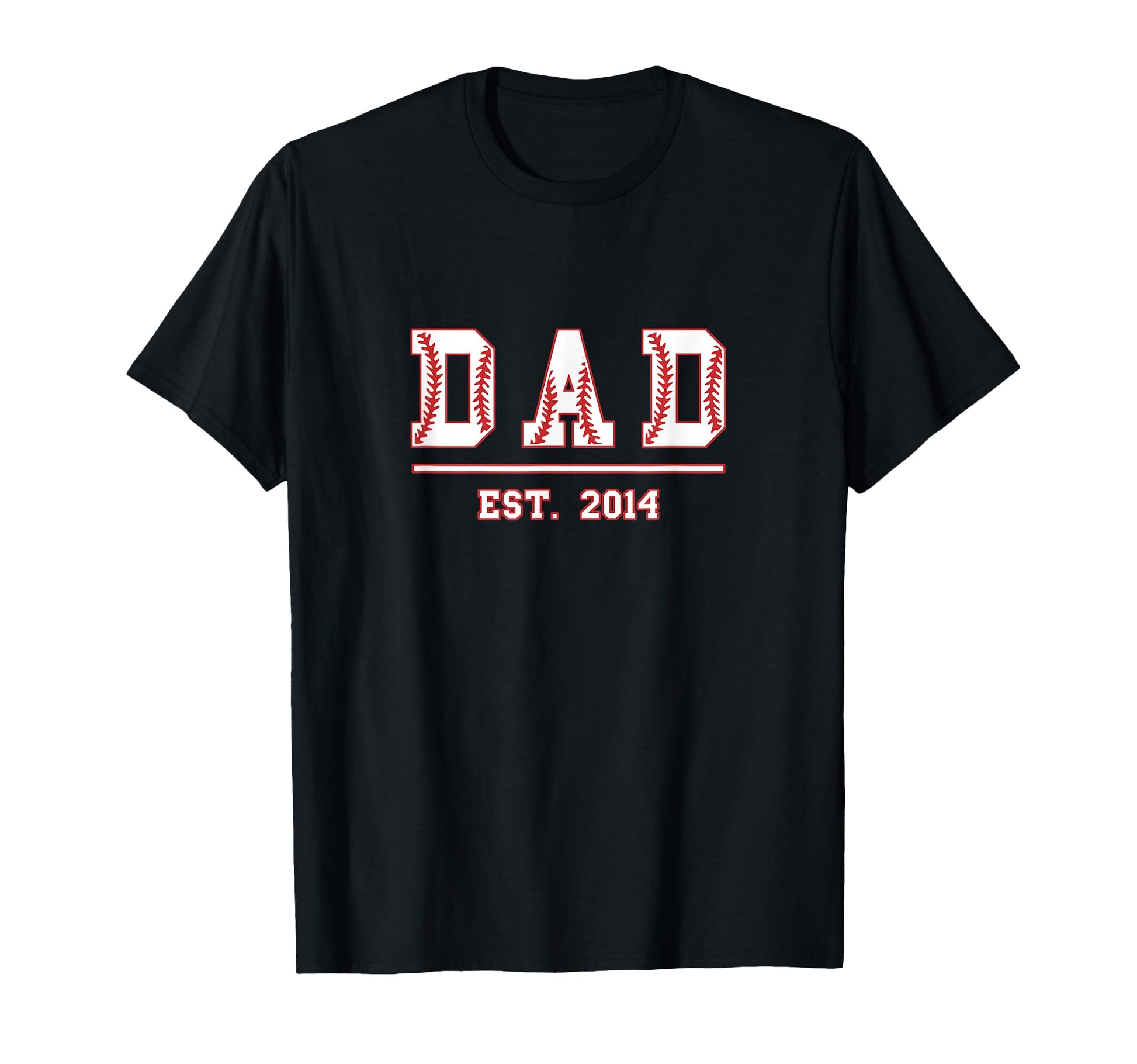 Dad Est 2014 Funny Sports Year T-Shirt - Fun Novelty Design Men Women - T-Shirt, Sweatshirt, Hoodie