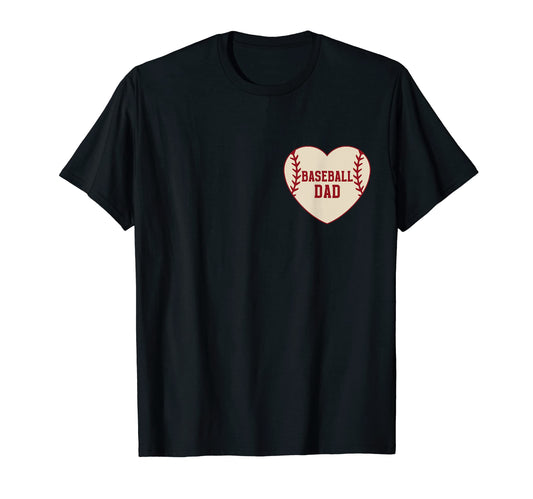 Baseball Dad Pocket Heart Baseball Dad T-Shirt - Custom Art Print Unisex - T-Shirt, Sweatshirt, Hoodie