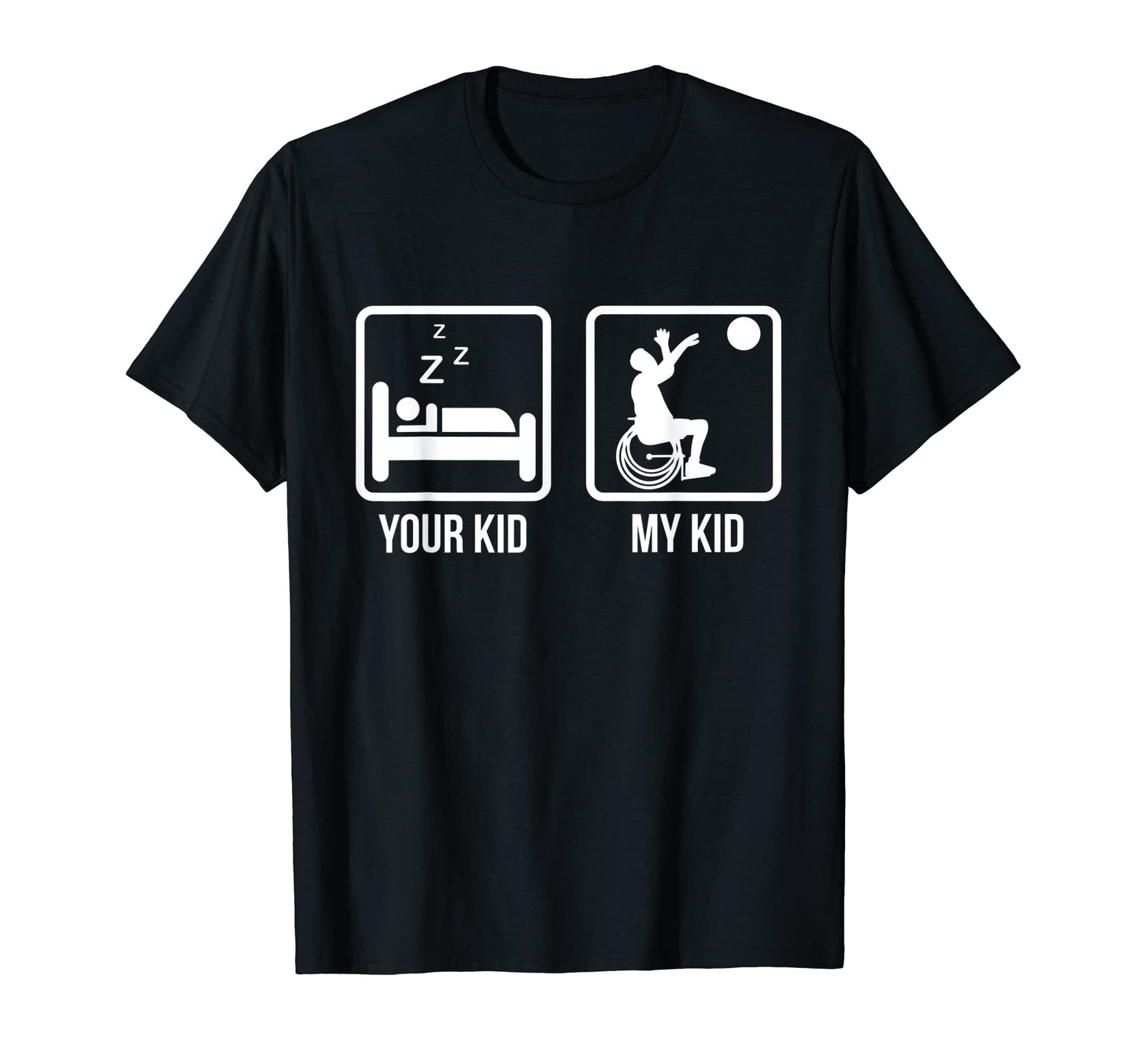 Wheelchair Basketball Player Mom Dad T-Shirt - Minimalist Print Unisex - T-Shirt, Sweatshirt, Hoodie