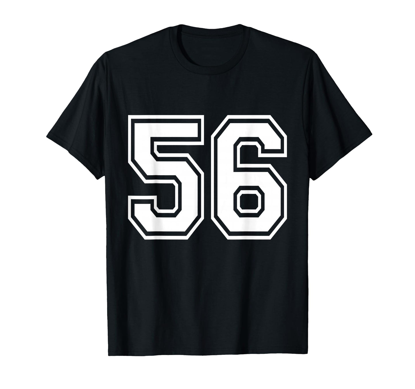 Number 56 Front Back Varsity Sports T-Shirt - Minimalist Print for Adults - T-Shirt, Sweatshirt, Hoodie
