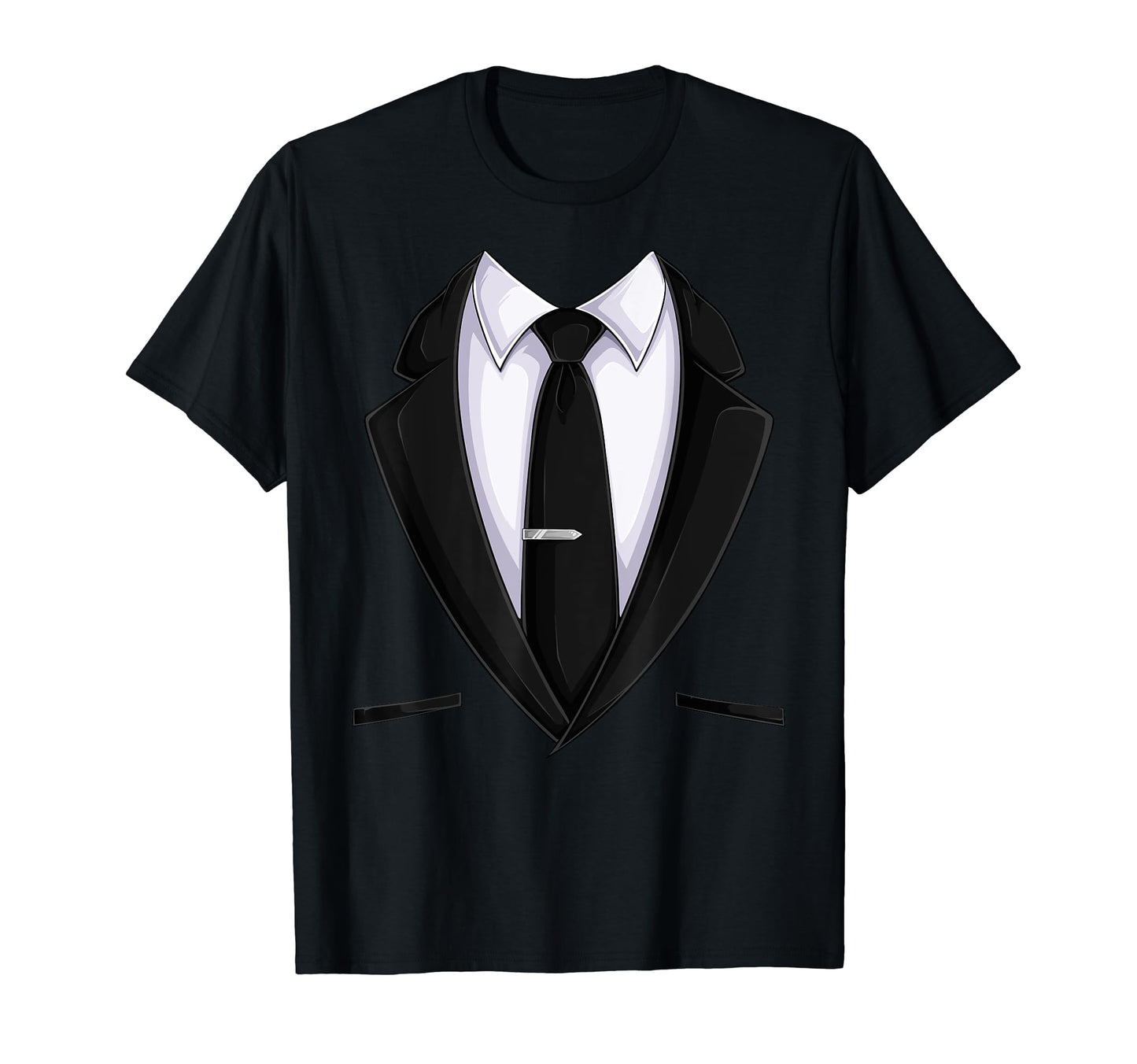 Black White Suit Tie Tuxedo Bow Tie T-Shirt - Trendy Graphic for Adults - T-Shirt, Sweatshirt, Hoodie