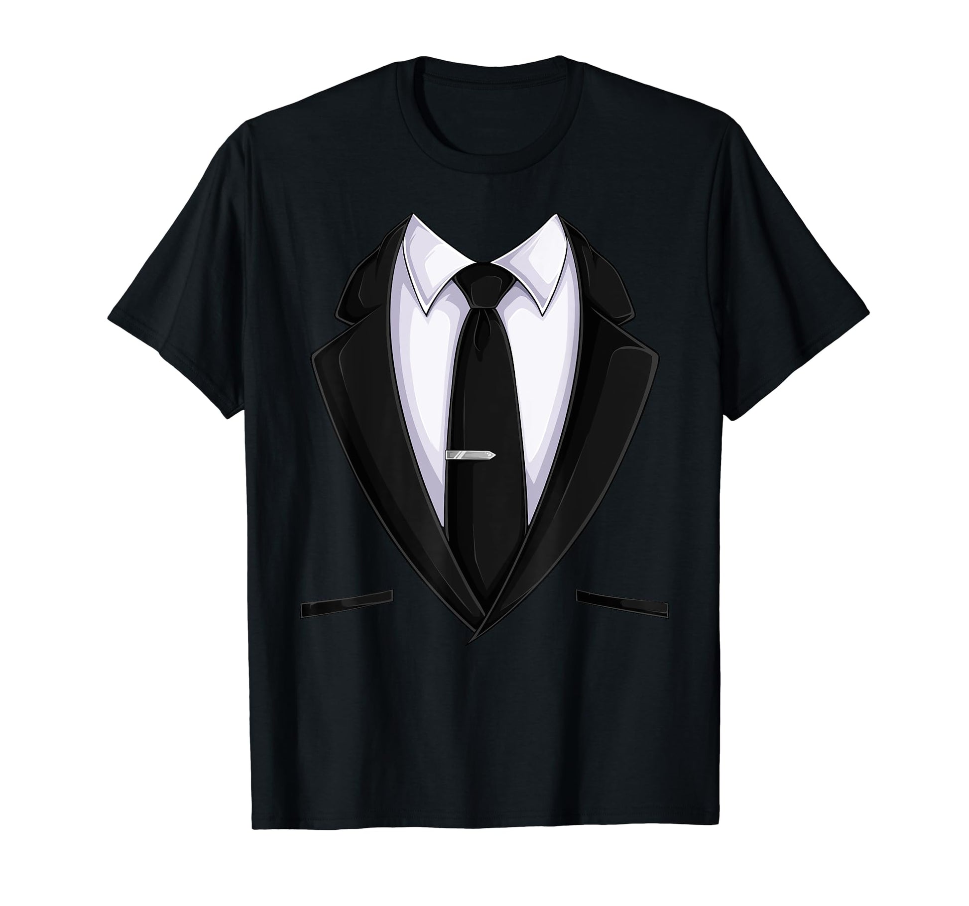 Black White Suit Tie Tuxedo Bow Tie T-Shirt - Trendy Graphic for Adults - T-Shirt, Sweatshirt, Hoodie
