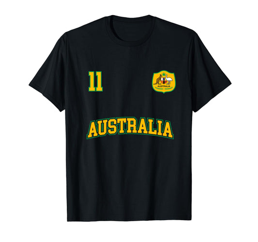 Australia Team Sports Number 11 Soccer T-Shirt - Graphic Print Unisex - T-Shirt, Sweatshirt, Hoodie