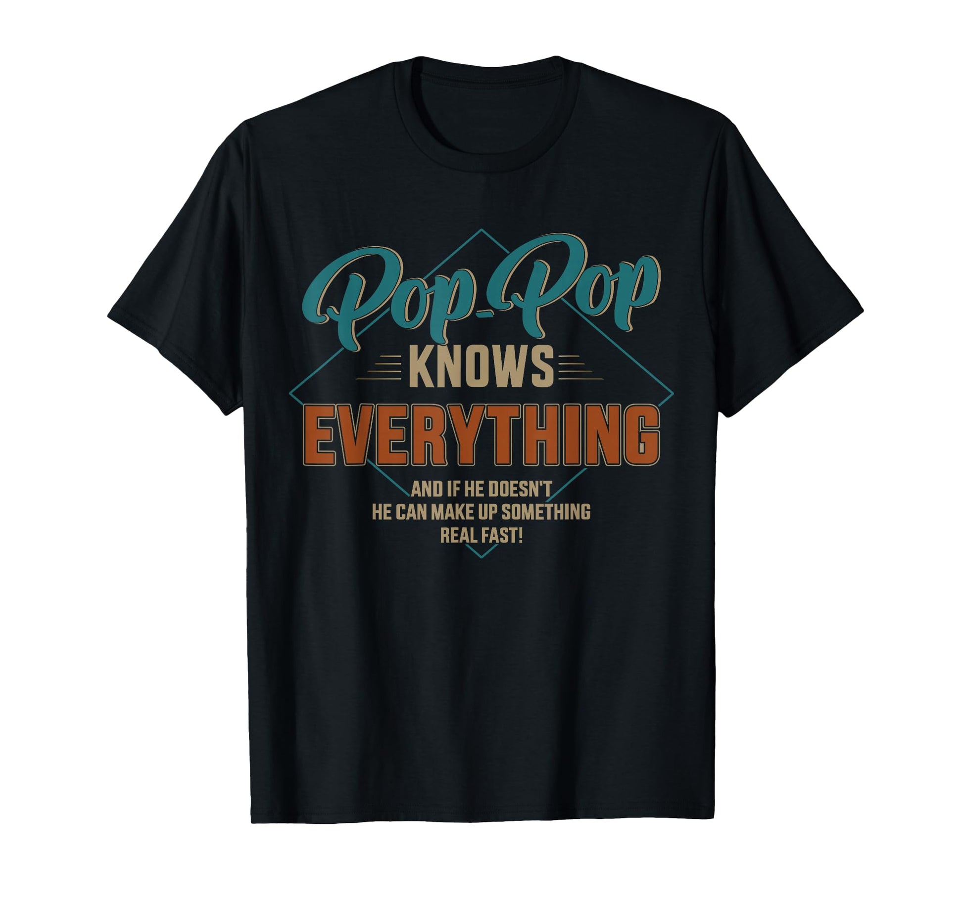Funny Pop Pop Knows Everything Grandpa T-Shirt - Minimalist Print Unisex - T-Shirt, Sweatshirt, Hoodie