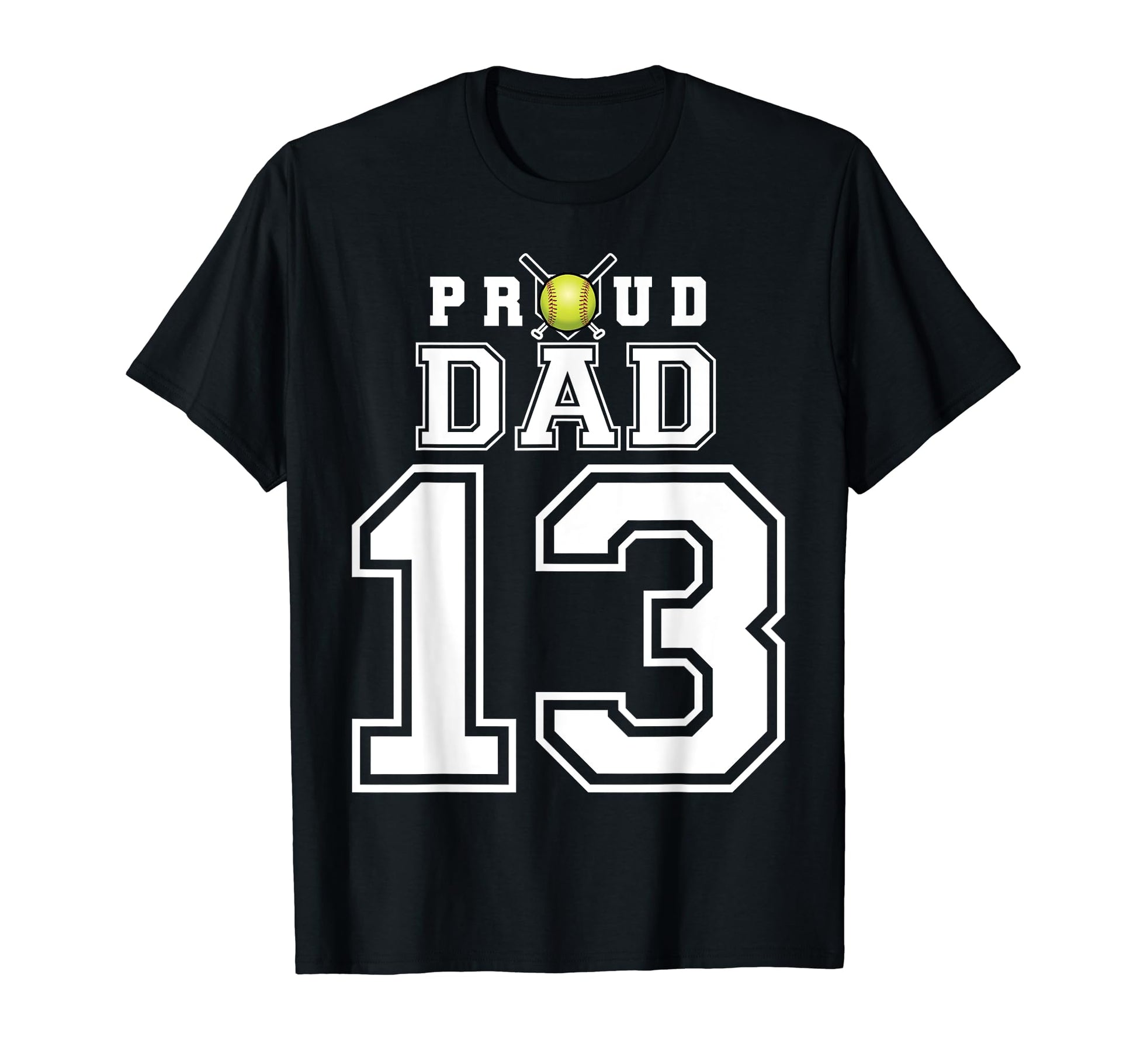 Custom Proud Dad Softball Player T-Shirt - Custom Art Print for Adults - T-Shirt, Sweatshirt, Hoodie