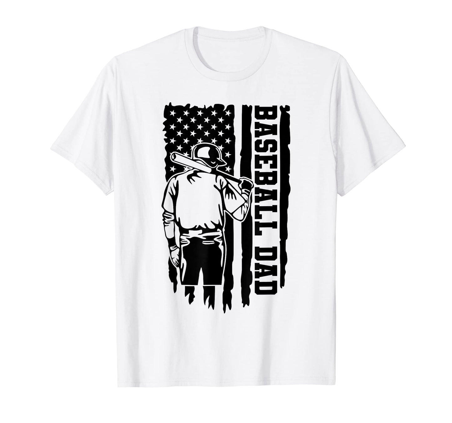 Baseball Player American Flag Patriotic T-Shirt - Graphic Print for Adults - T-Shirt, Sweatshirt, Hoodie