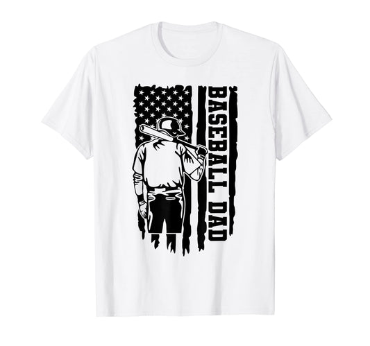 Baseball Player American Flag Patriotic T-Shirt - Graphic Print for Adults - T-Shirt, Sweatshirt, Hoodie