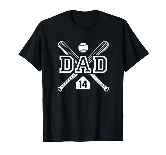 Baseball Dad Softball Dad 14 Jersey Biggest T-Shirt - Graphic Print Unisex - T-Shirt, Sweatshirt, Hoodie