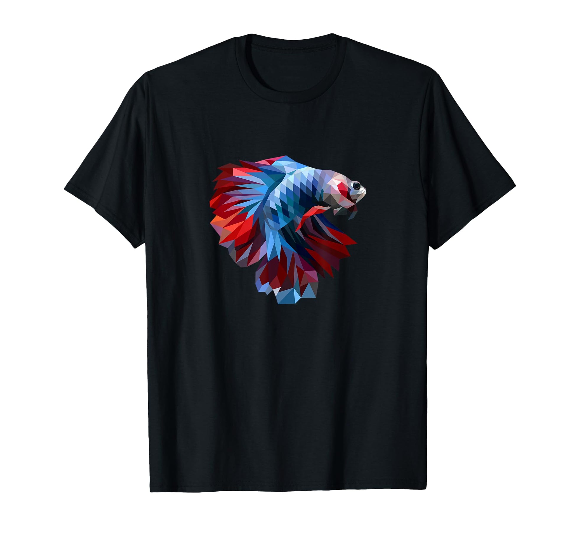 Colorful Geometric Betta Fish Dad Mom Birth T-Shirt - Graphic Print Unisex - T-Shirt, Sweatshirt, Hoodie